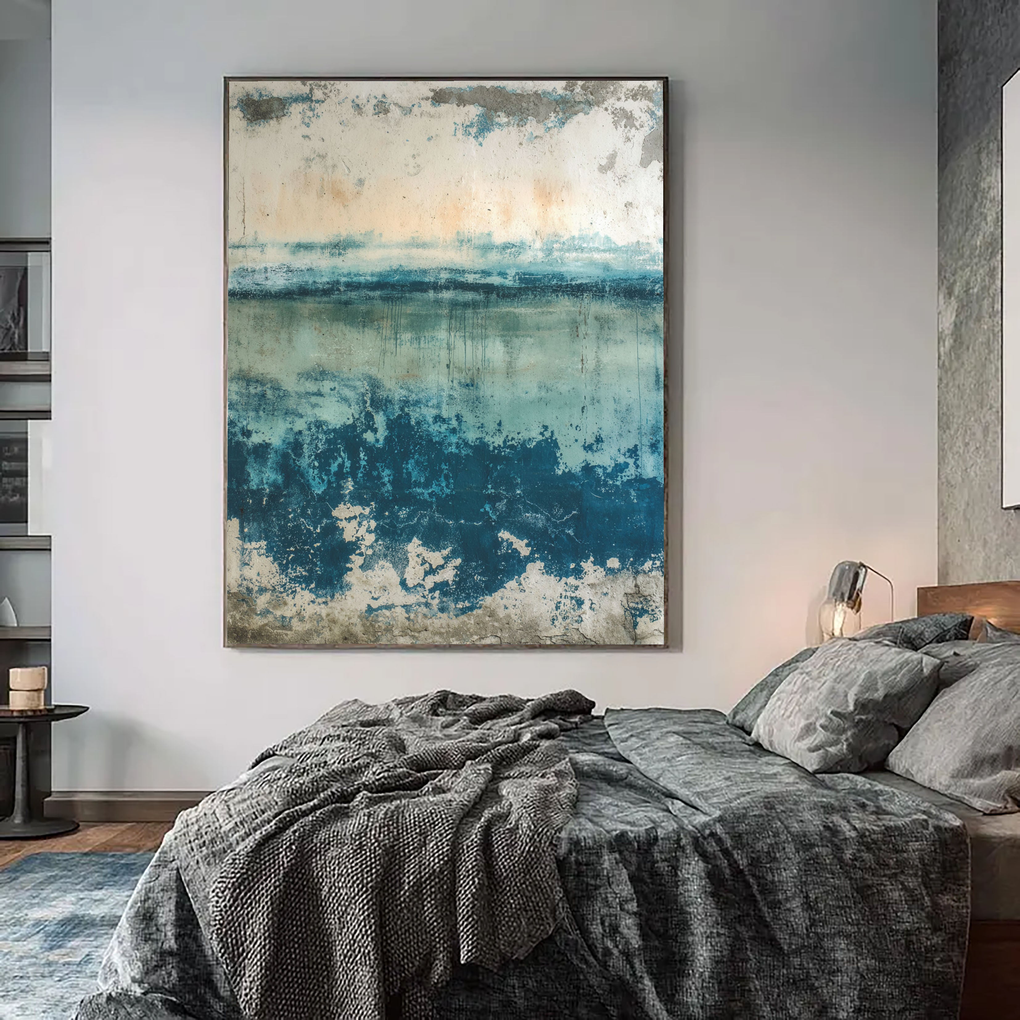 Textured Coastal Serenity | Blue Horizon
