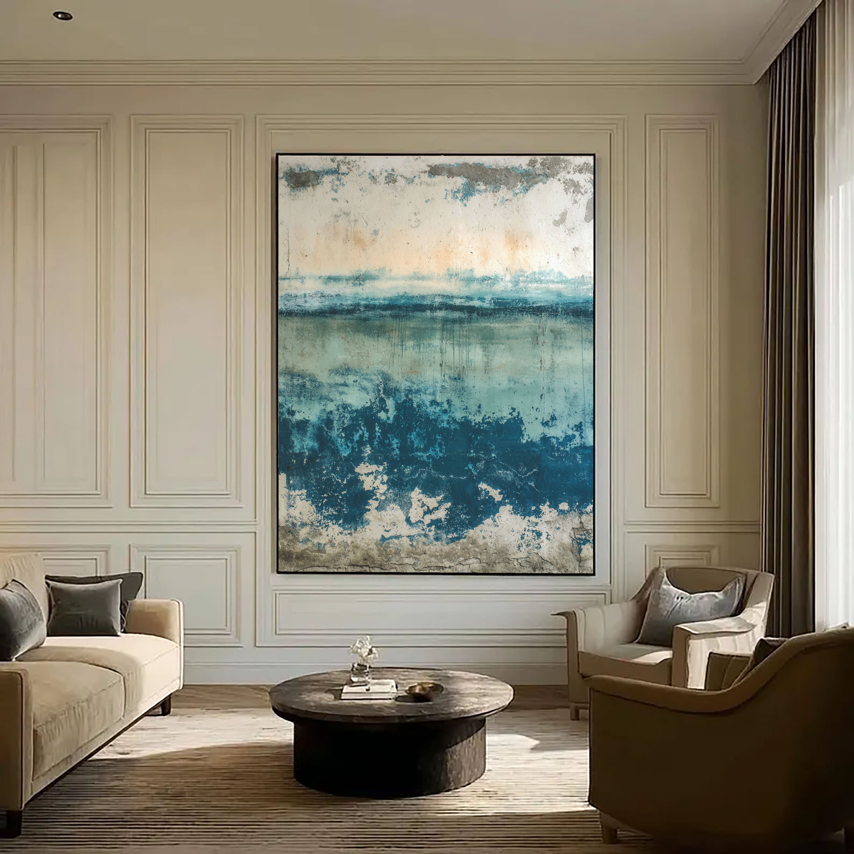 Textured Coastal Serenity | Blue Horizon