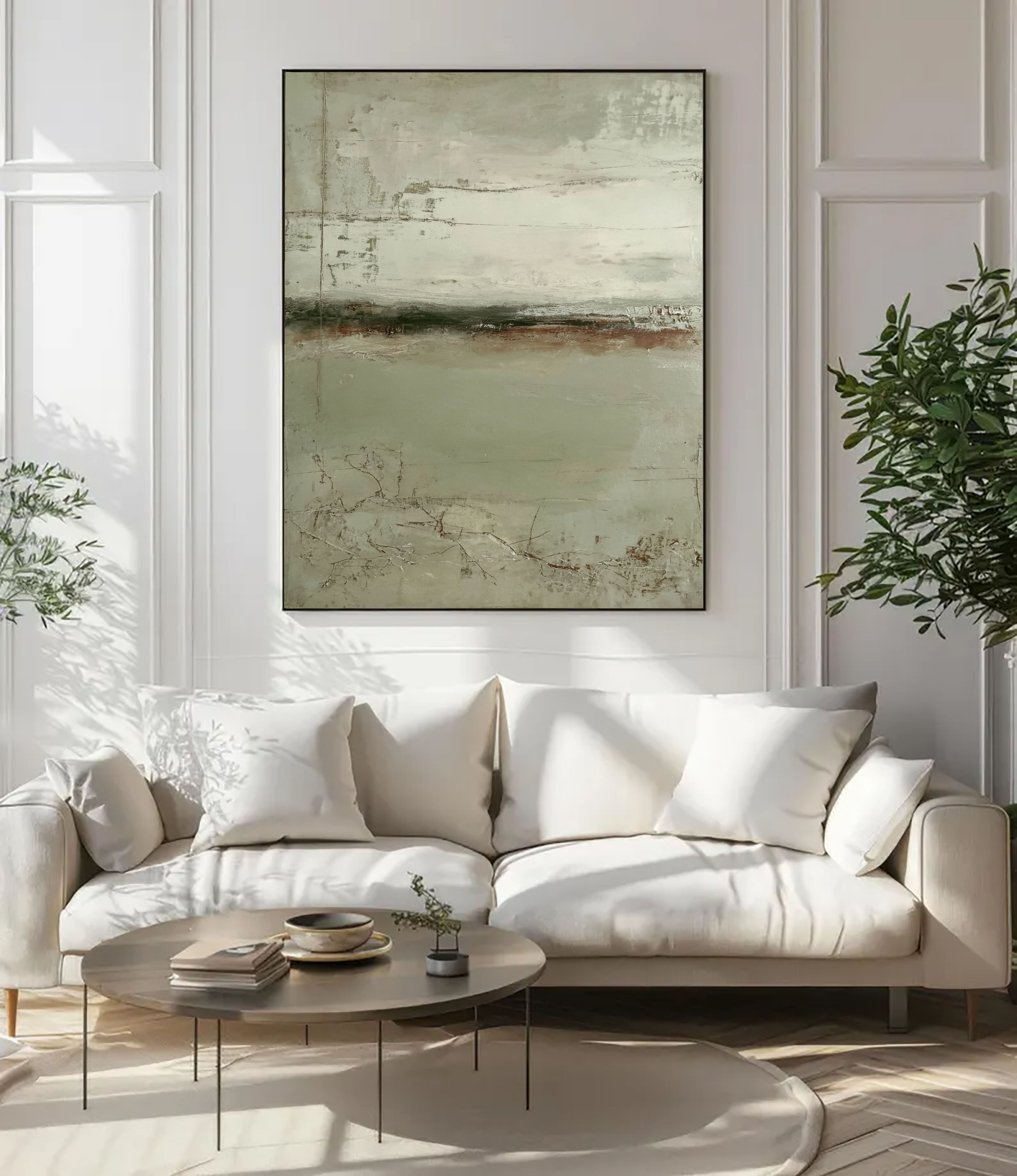 Textured Earthy Horizon | Muted Green