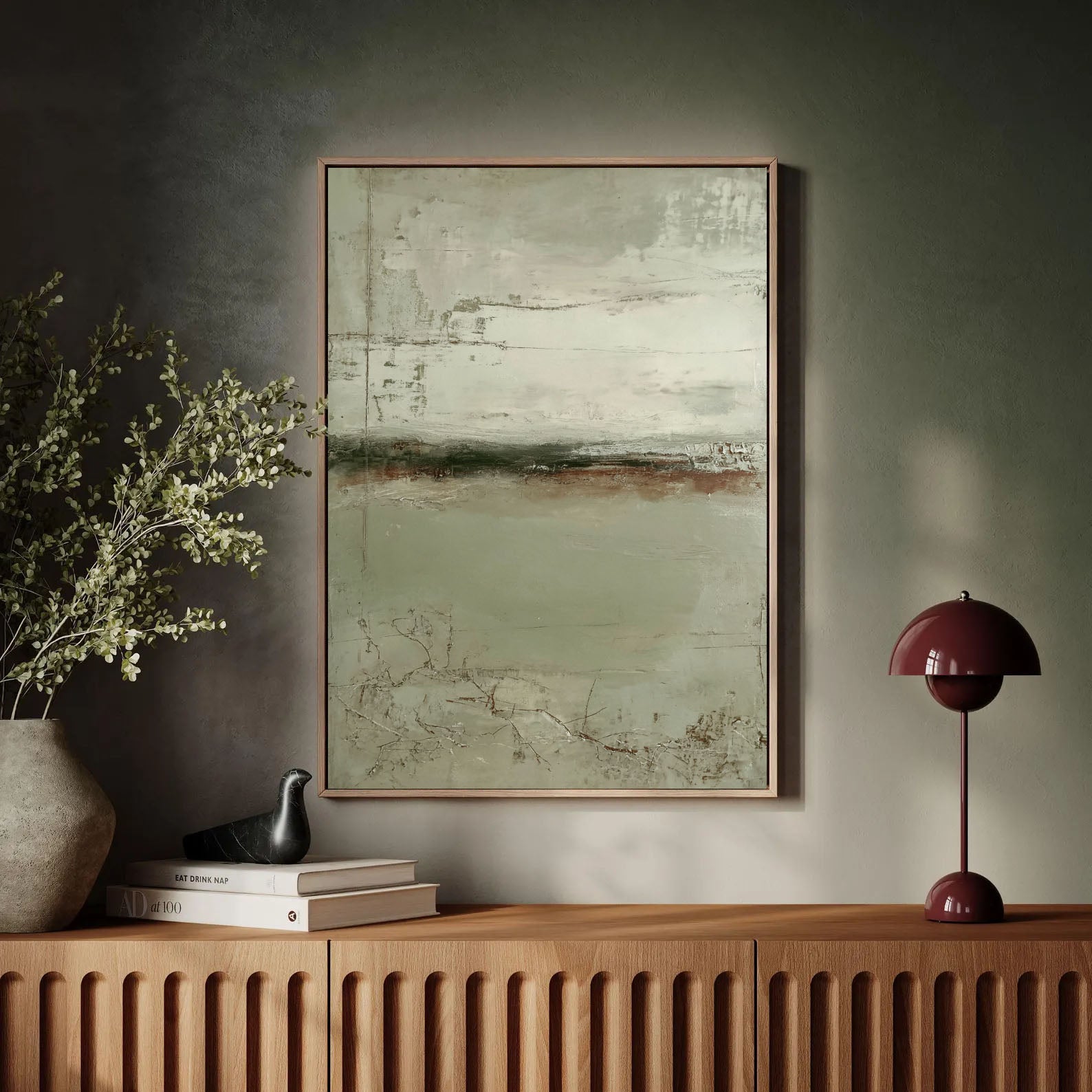 Textured Earthy Horizon | Muted Green