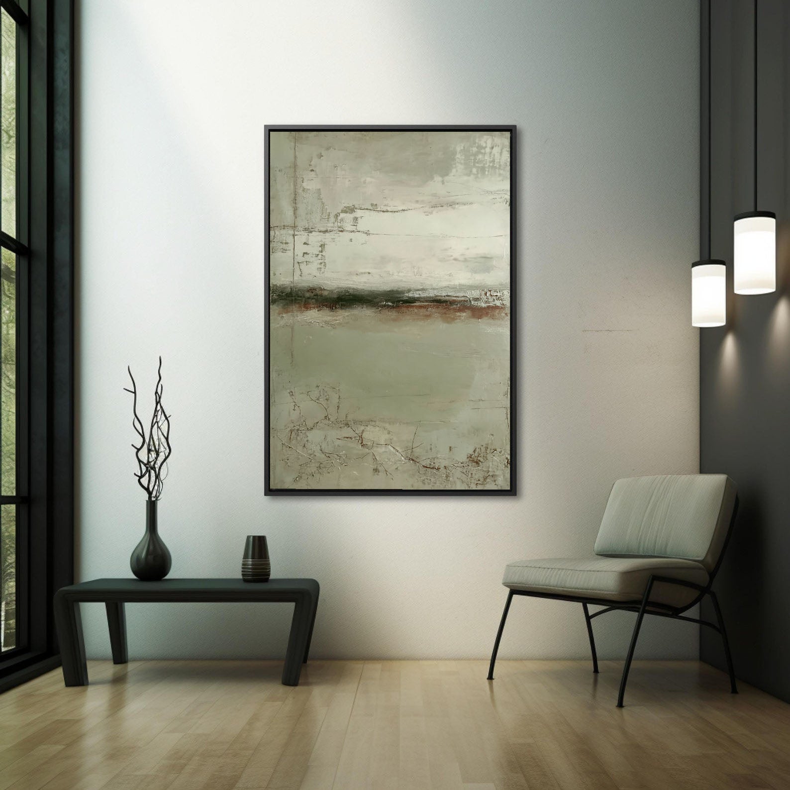 Textured Earthy Horizon | Muted Green