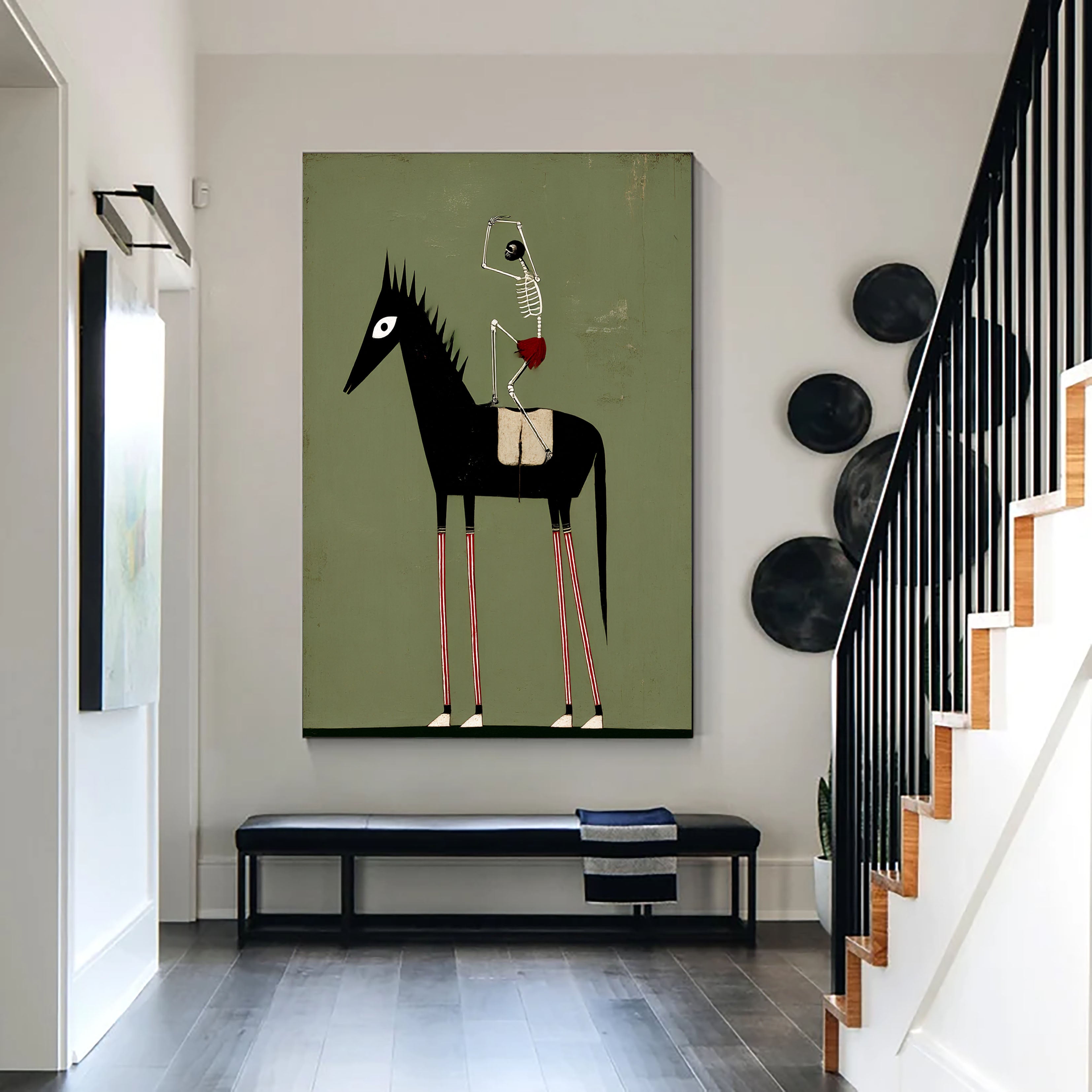 Textured Macabre Equine | Skeletal Rider