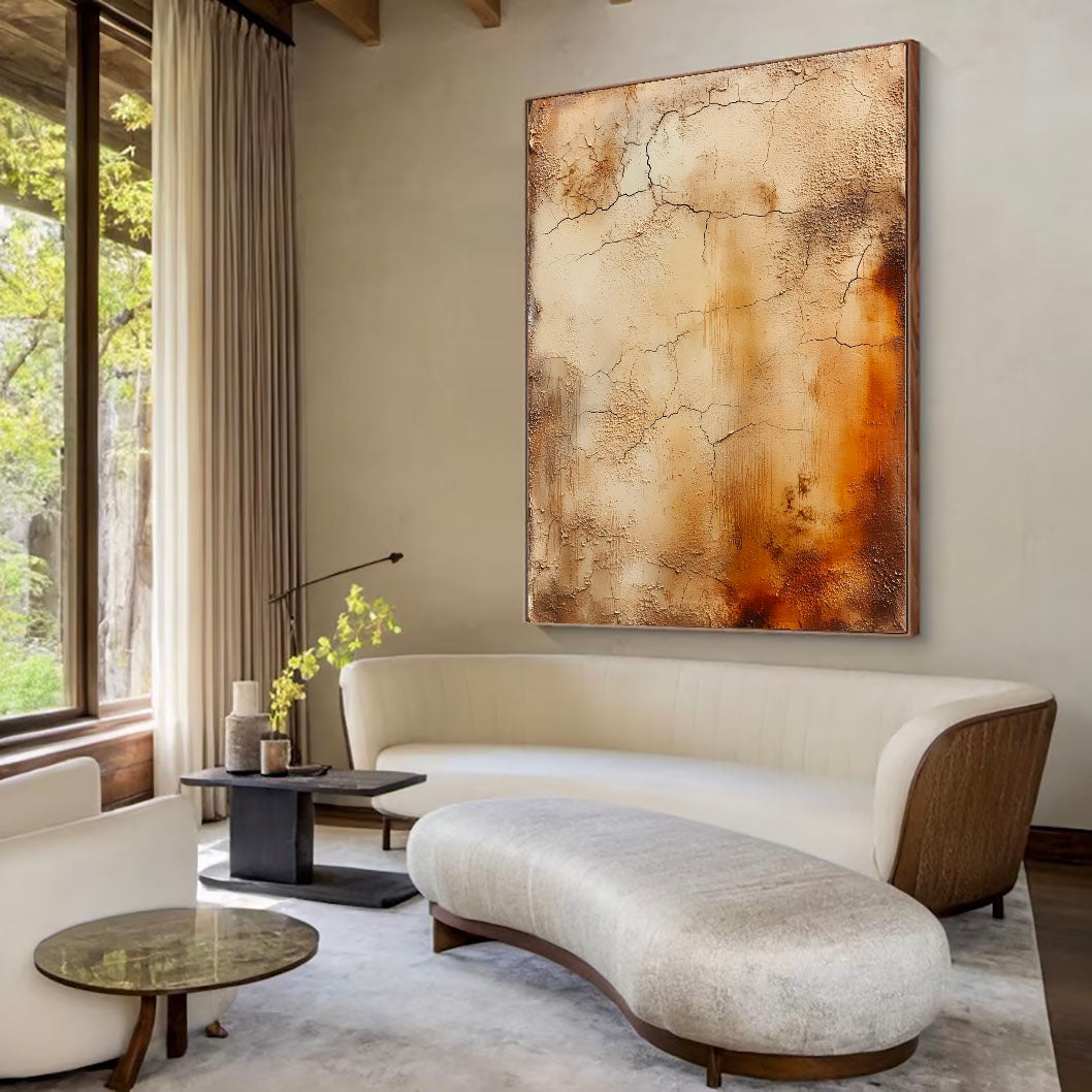 Textured Cracked Warmth | Rustic Amber