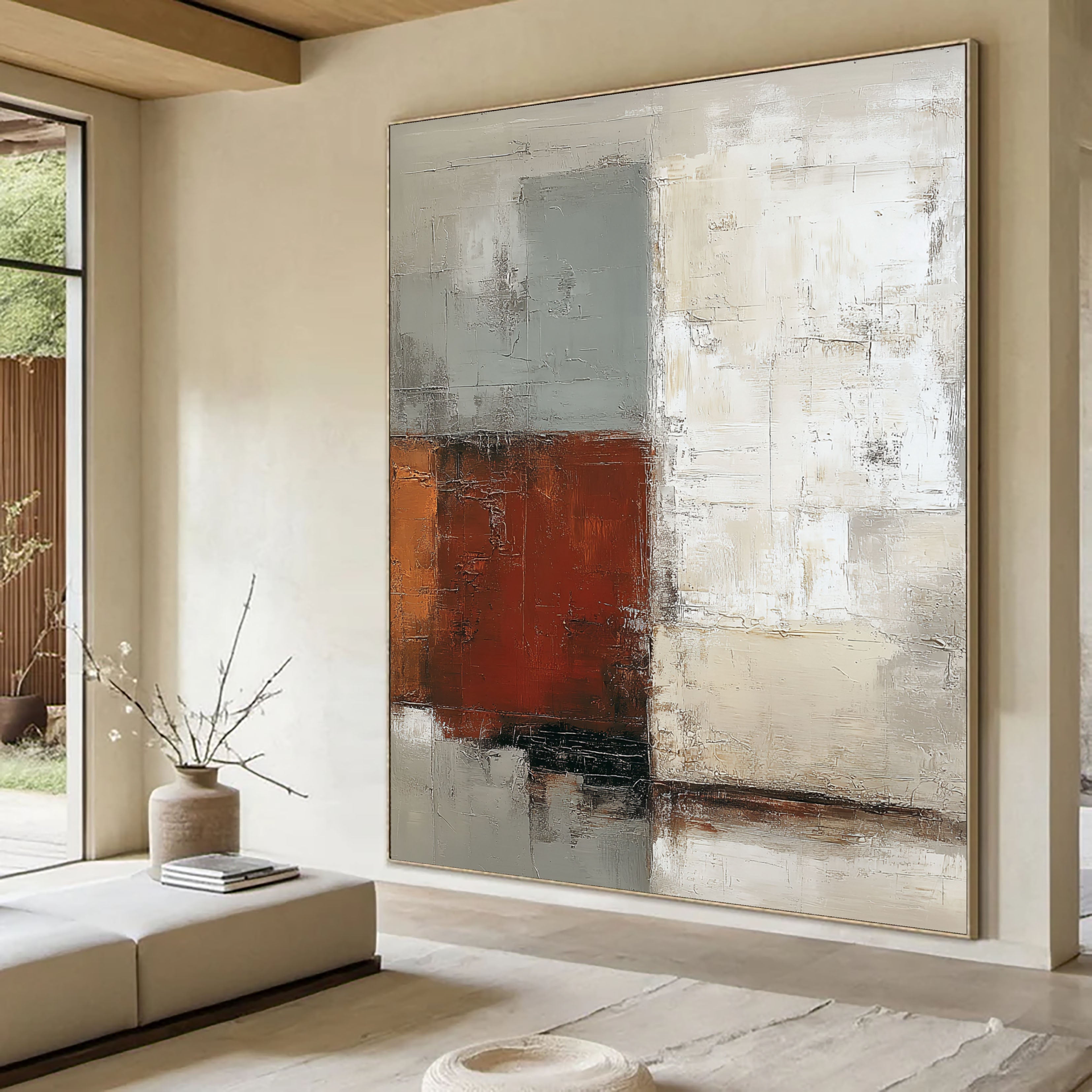 Textured Geometric Warmth | Rustic Blocks