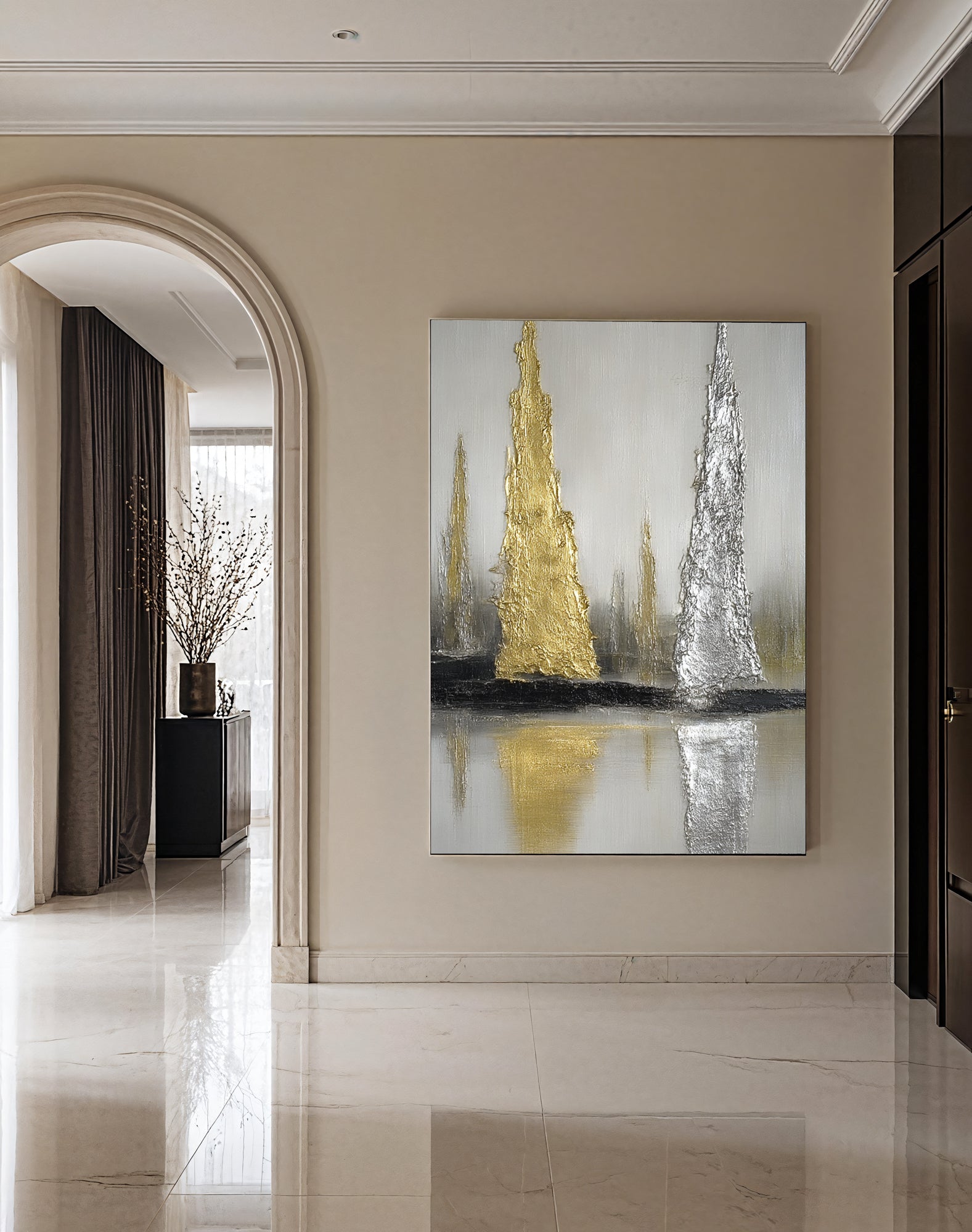 Textured Gilded Spires | Silver Sheen