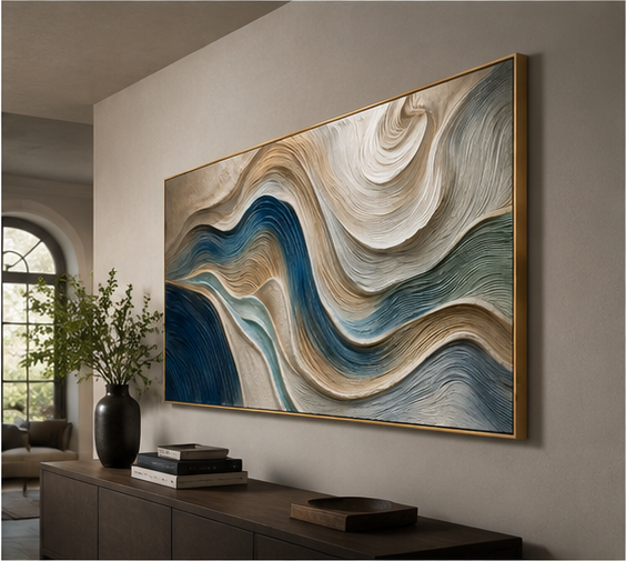 Strukturierter geometrischer Flow | Braun Beige