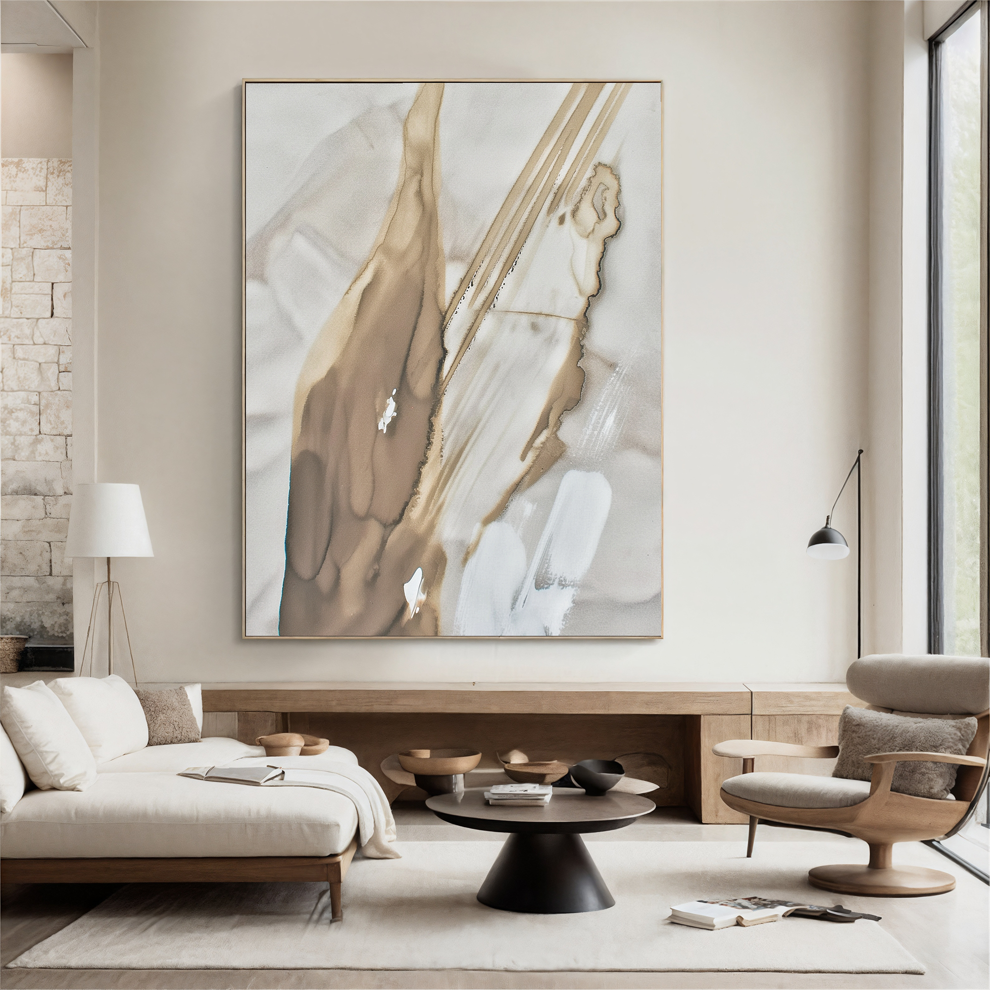 Textured Abstract Luxury | Beige White