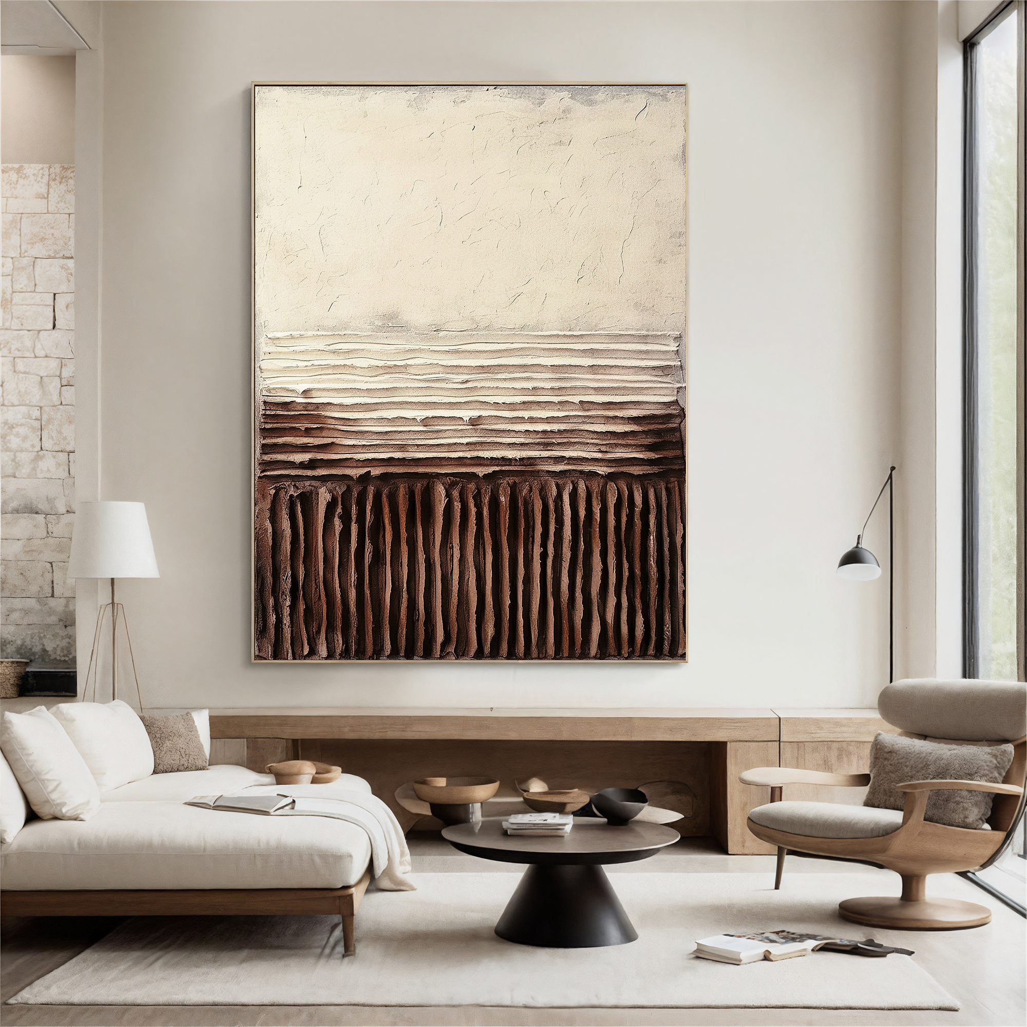 Textured Layered Harmony | Beige Brown