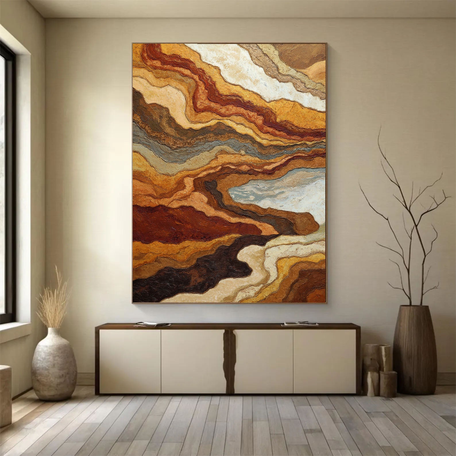 Earth Layers Abstract Art | Textured Elegance