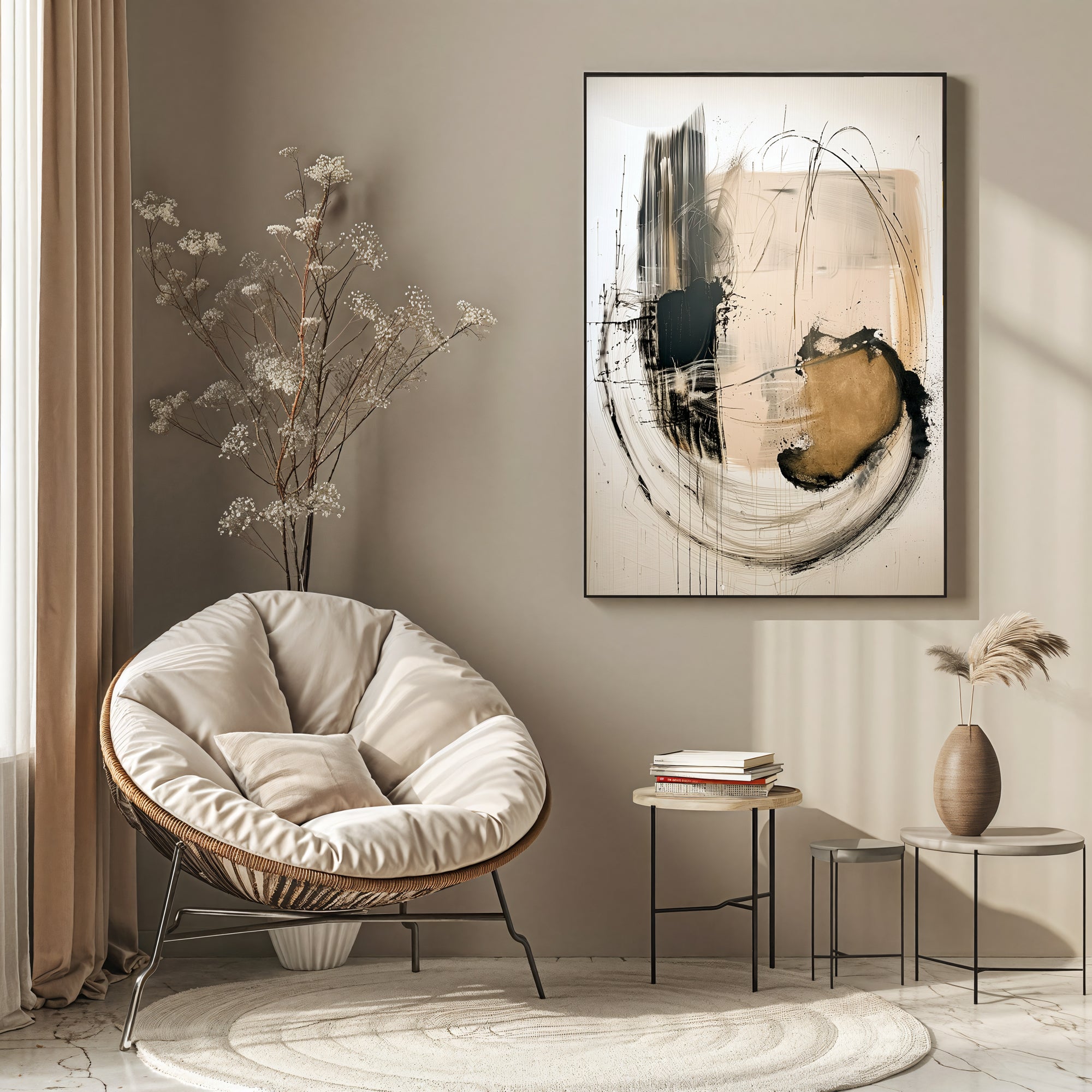 Textured Gilded Strokes | Neutral Hues