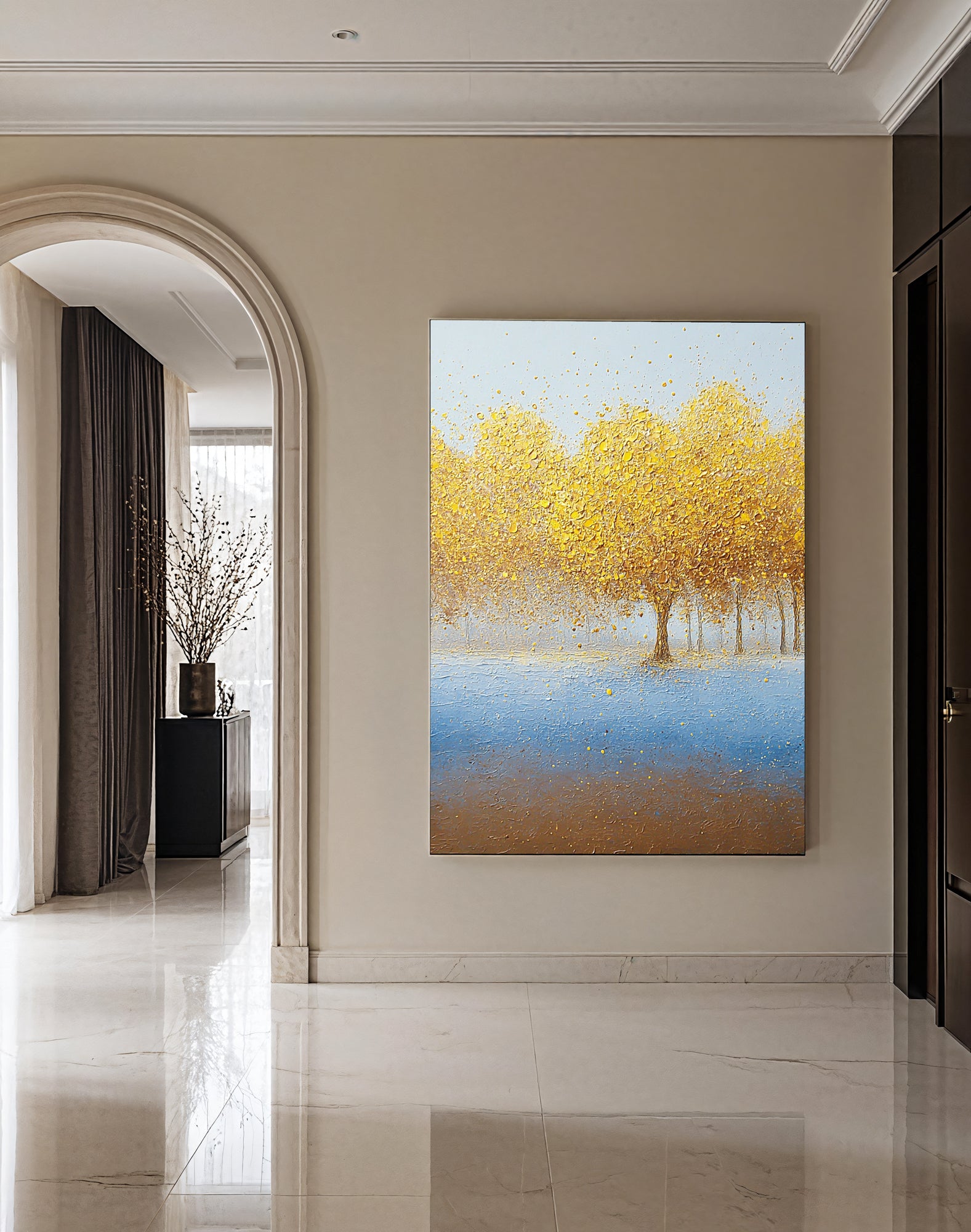 Textured Gilded Grove | Azure Haze