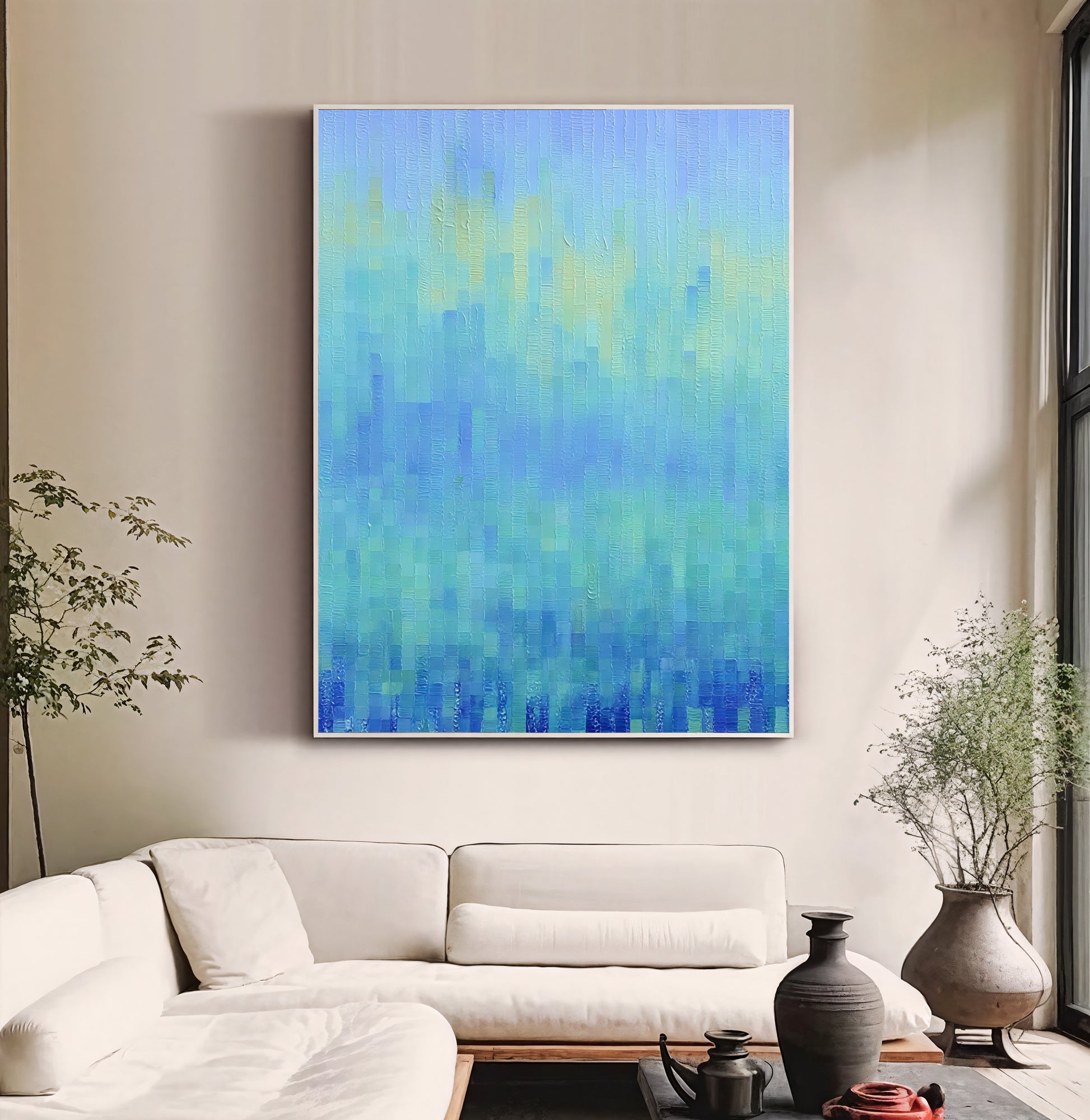 Textured Azure Mosaic | Teal Glow