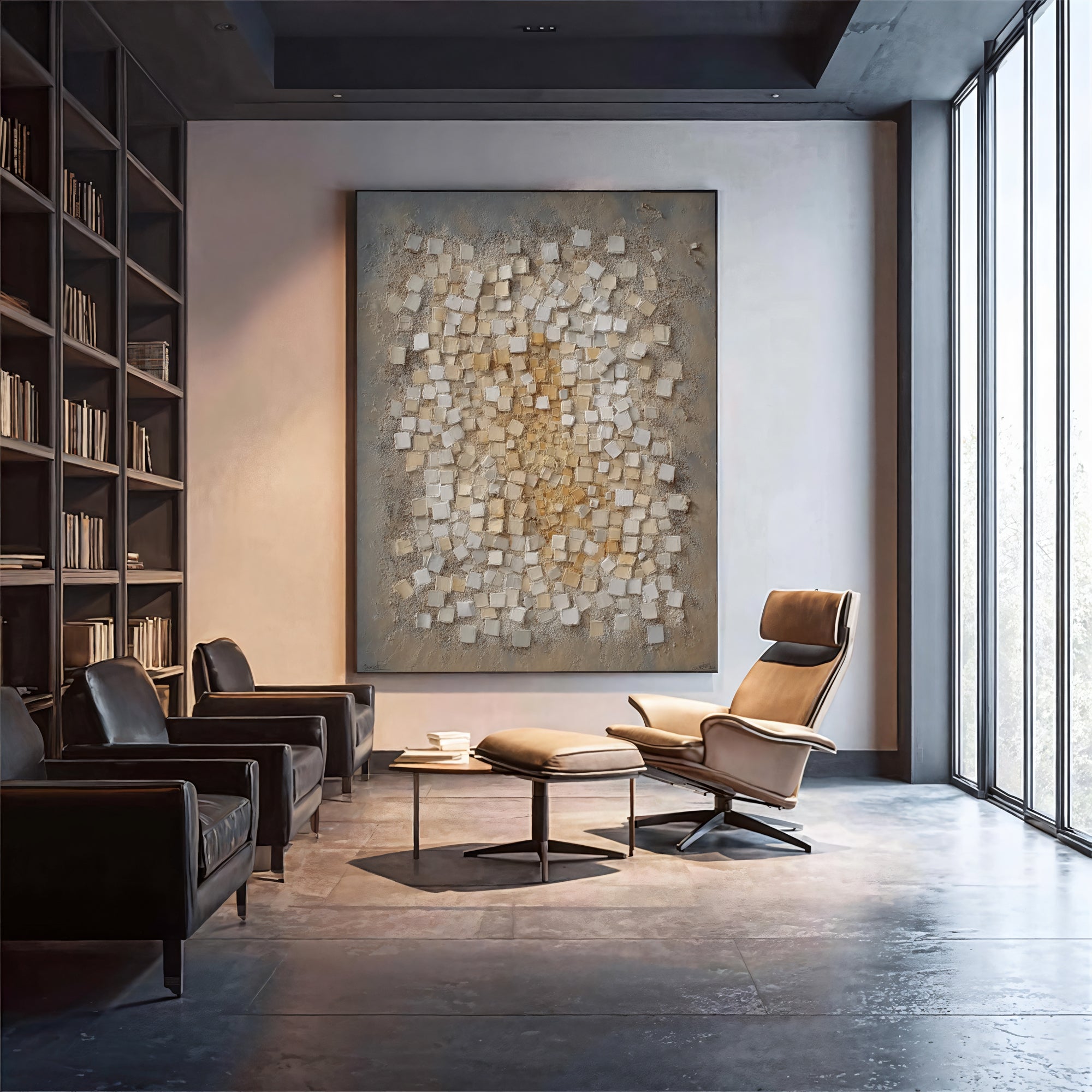 Textured Cubic Elegance | Grey Gold