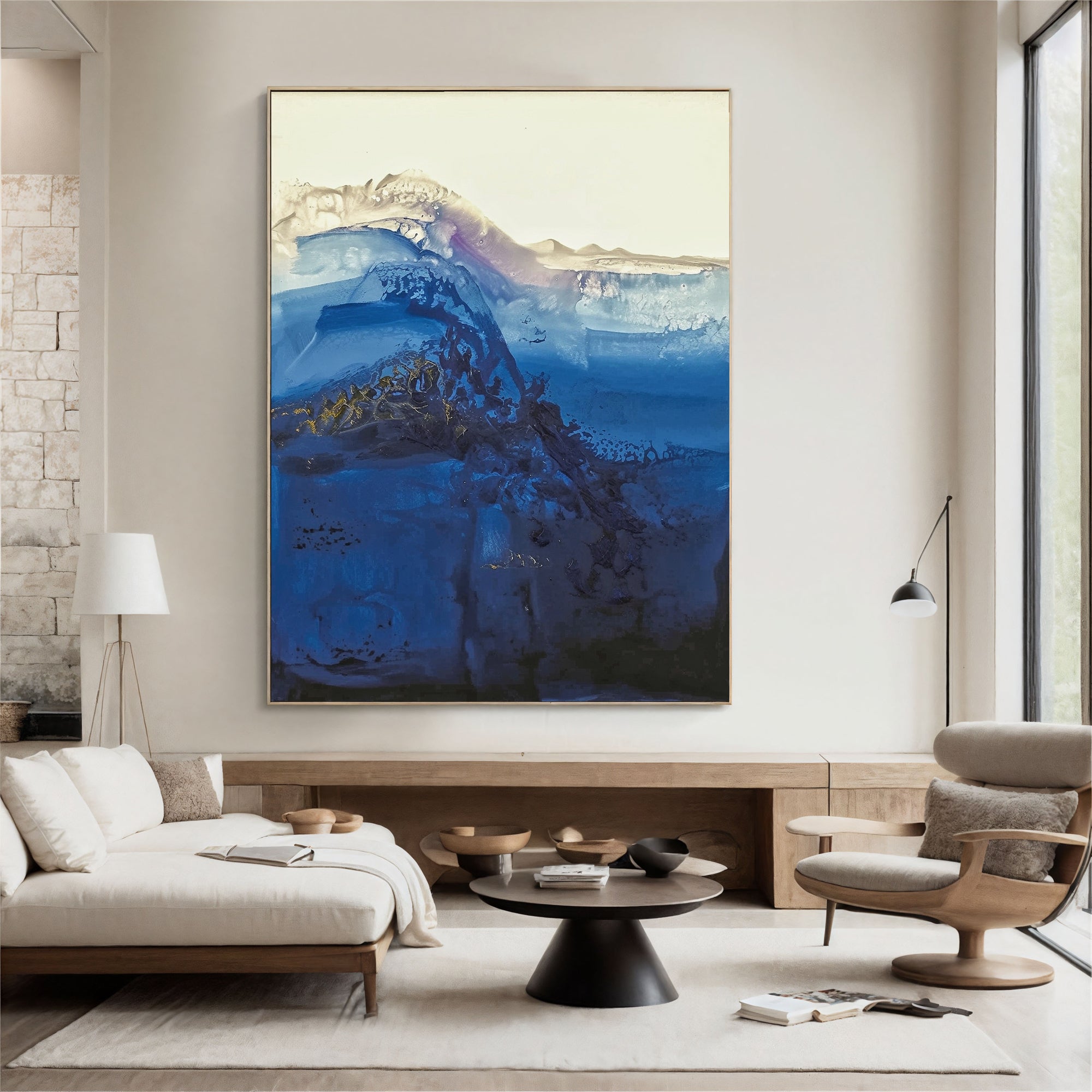 Textured Wave Opulence | Blue Gold