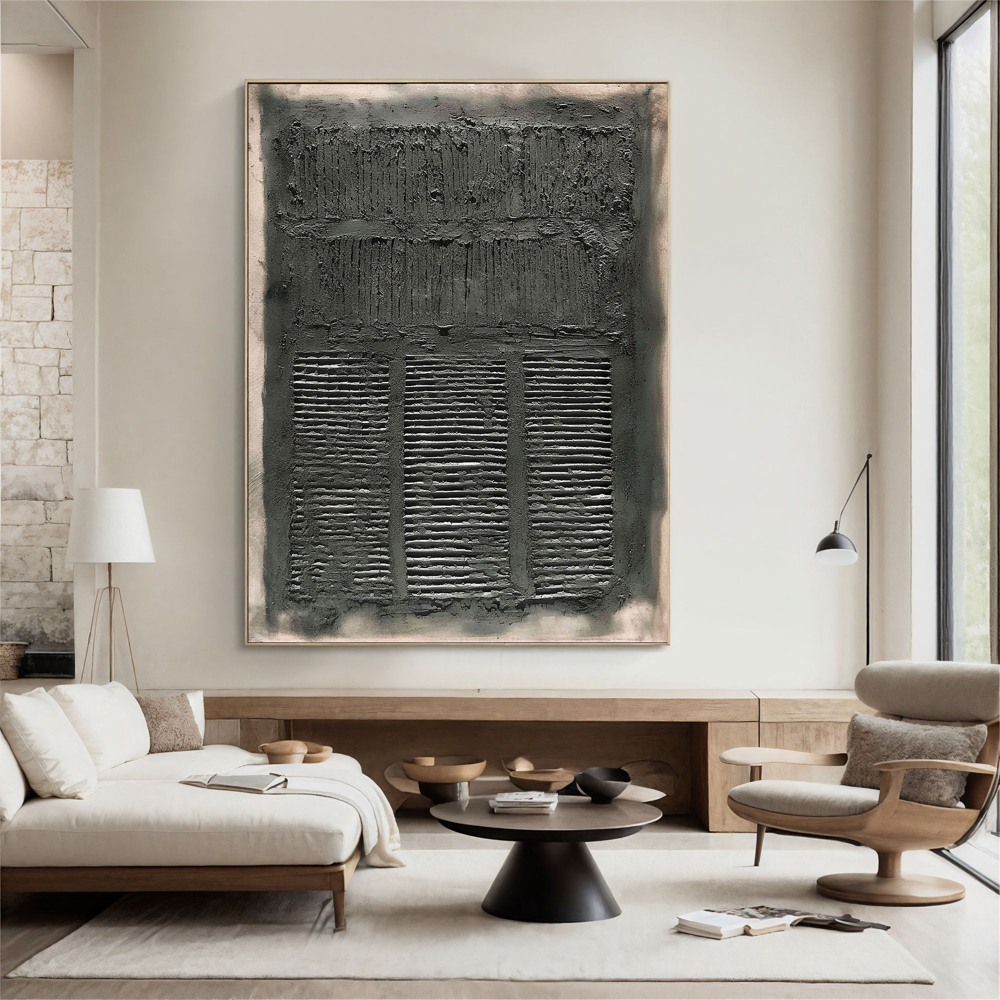 Textured Grid Mystery | Grey Black