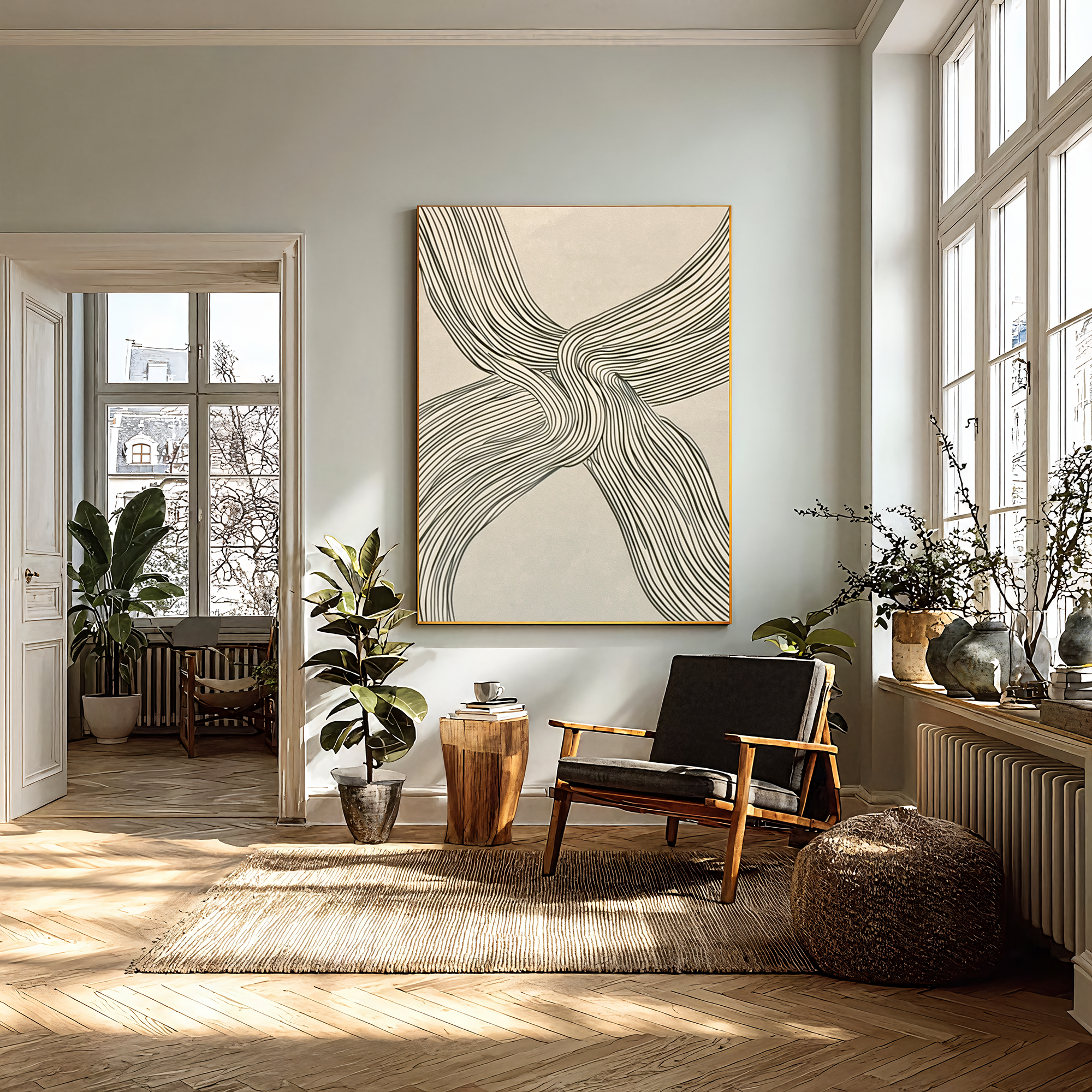 Textured Line Sophistication | Grey Beige