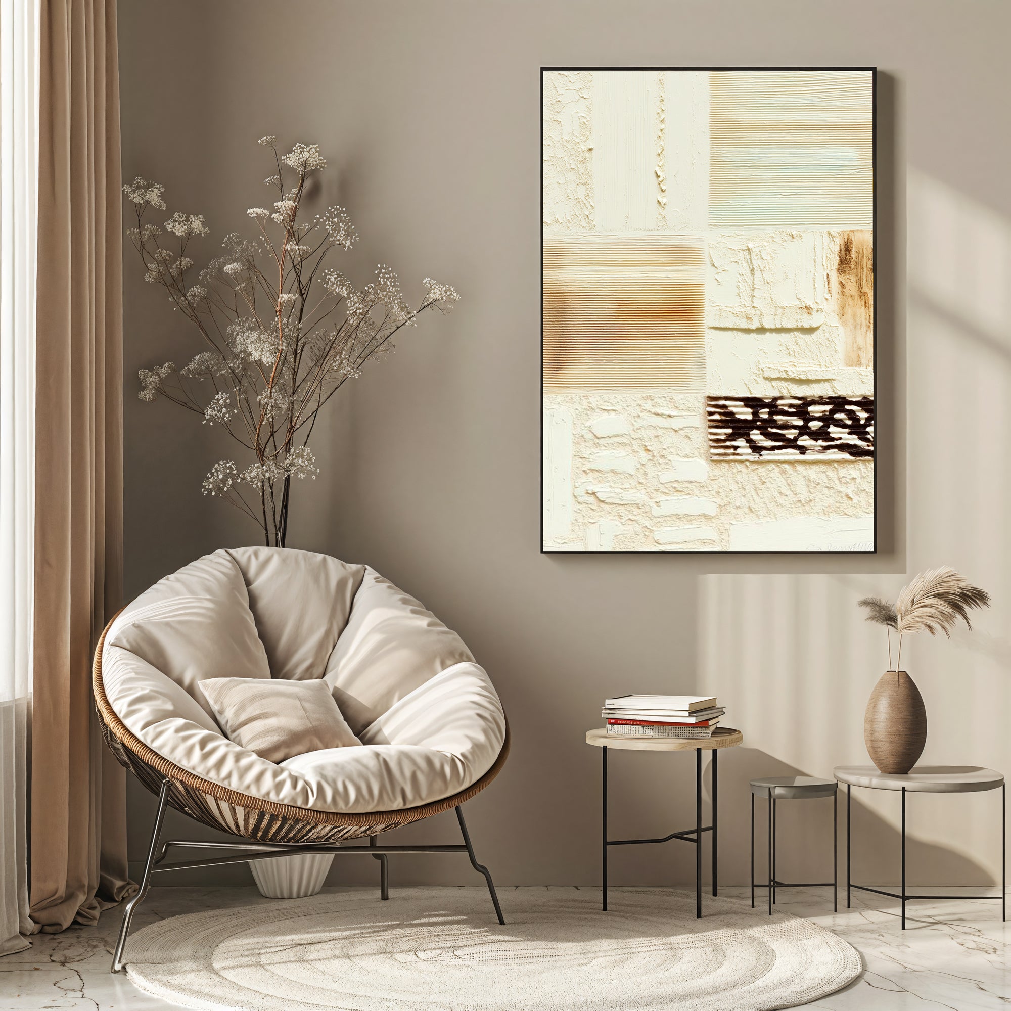 Imbricated Alabaster Segments | Umber Intarsias