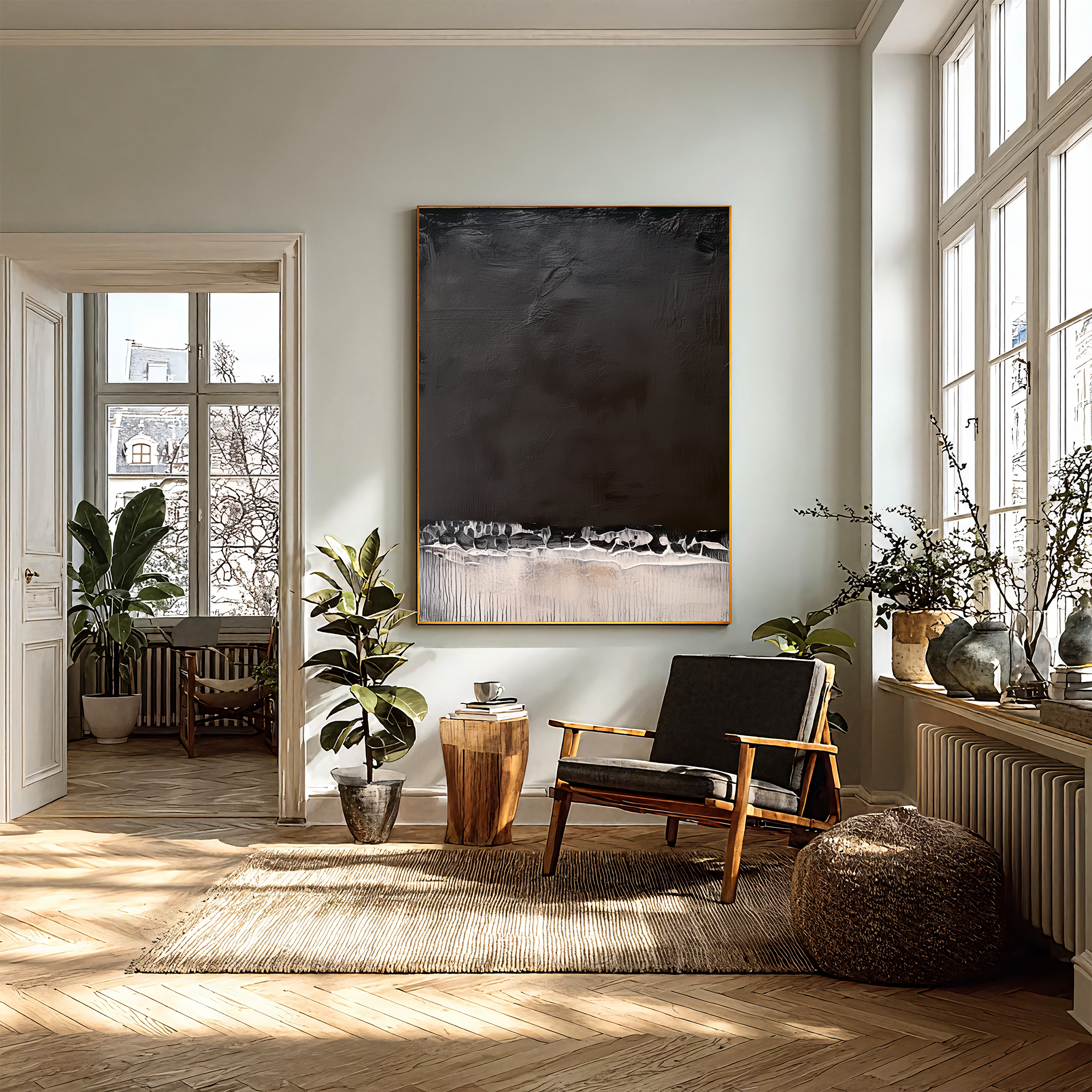 Textured Layered Drama | Black Beige