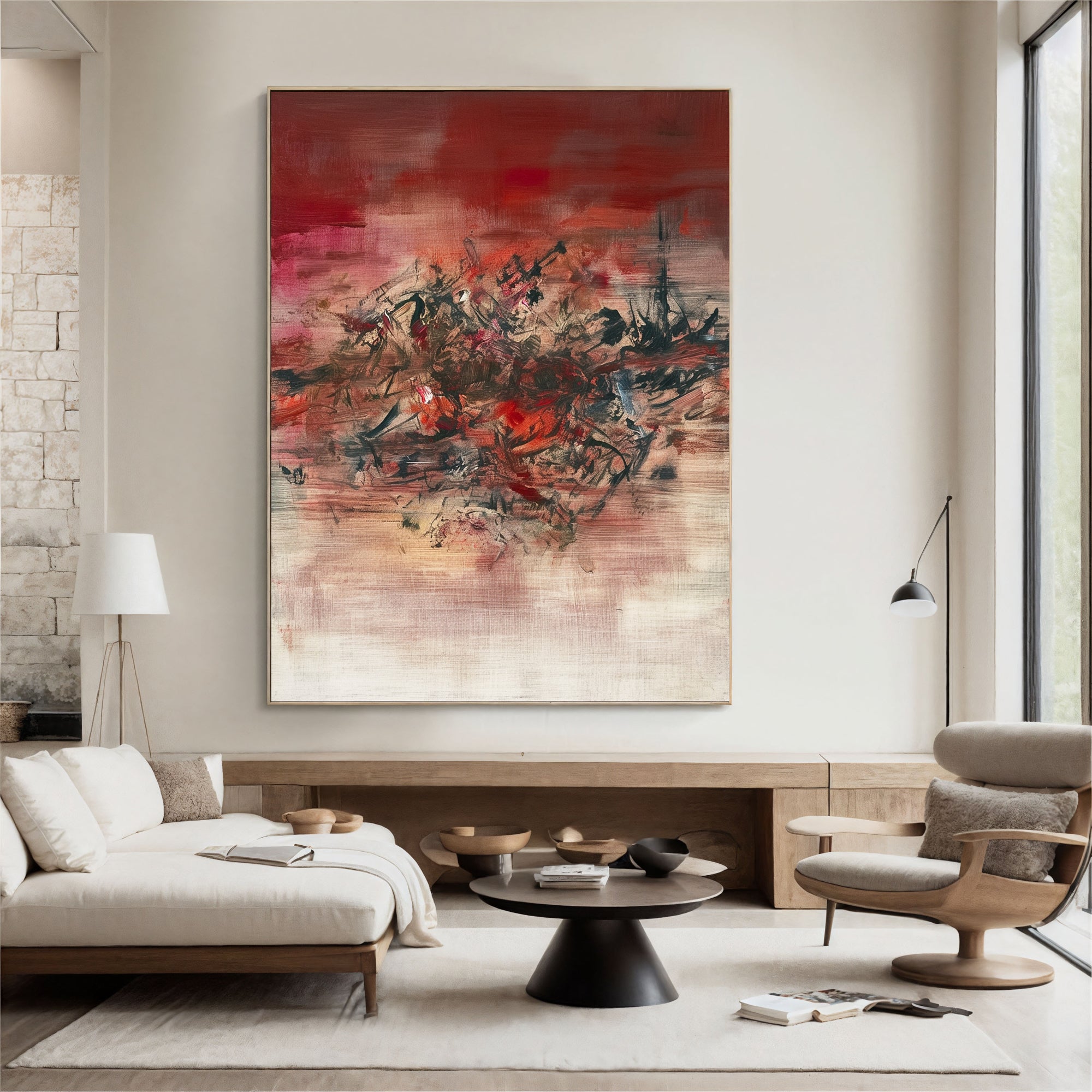 Textured Red Dynamism | Red Pink