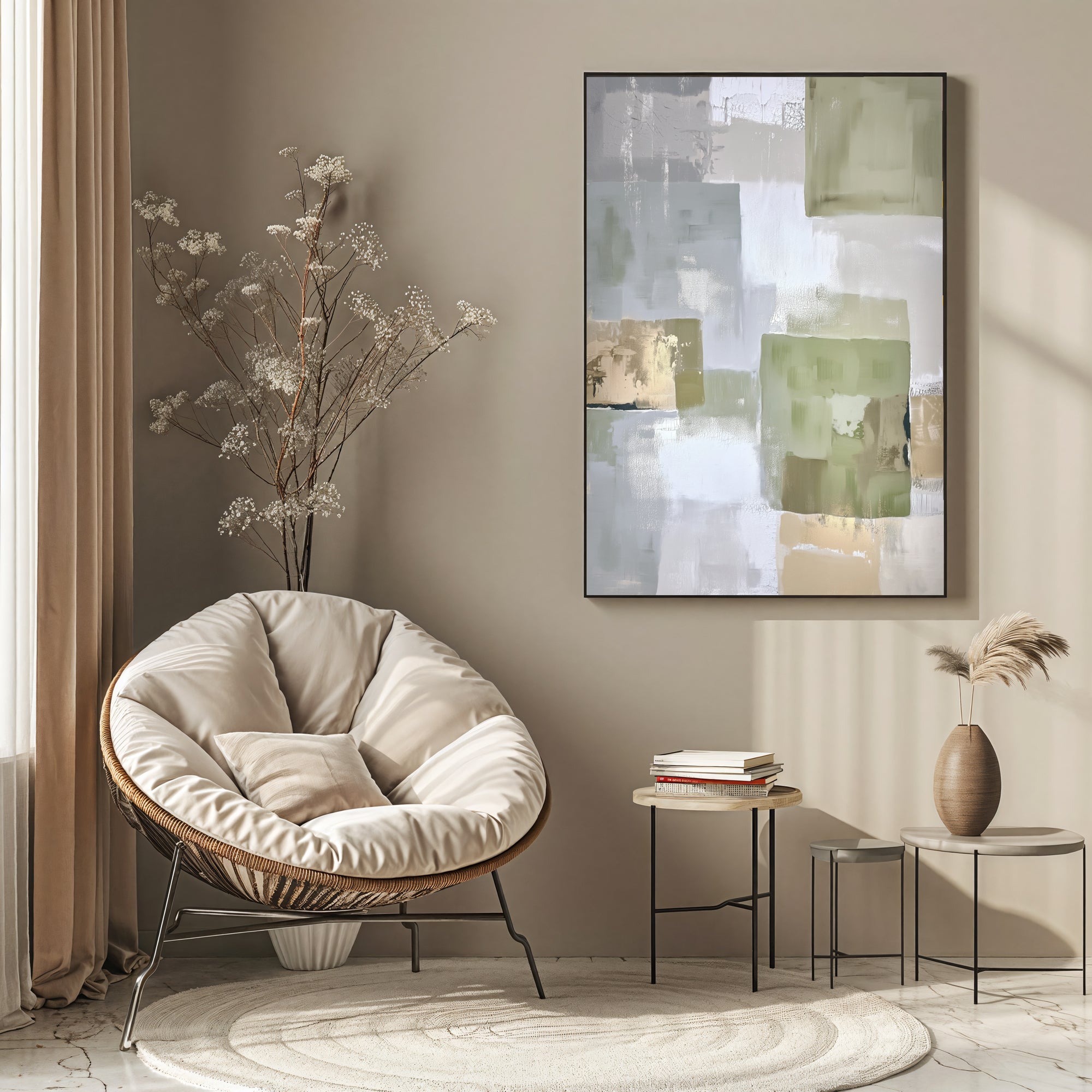 Scumbled Viridescent Planes | Champagne Undertones