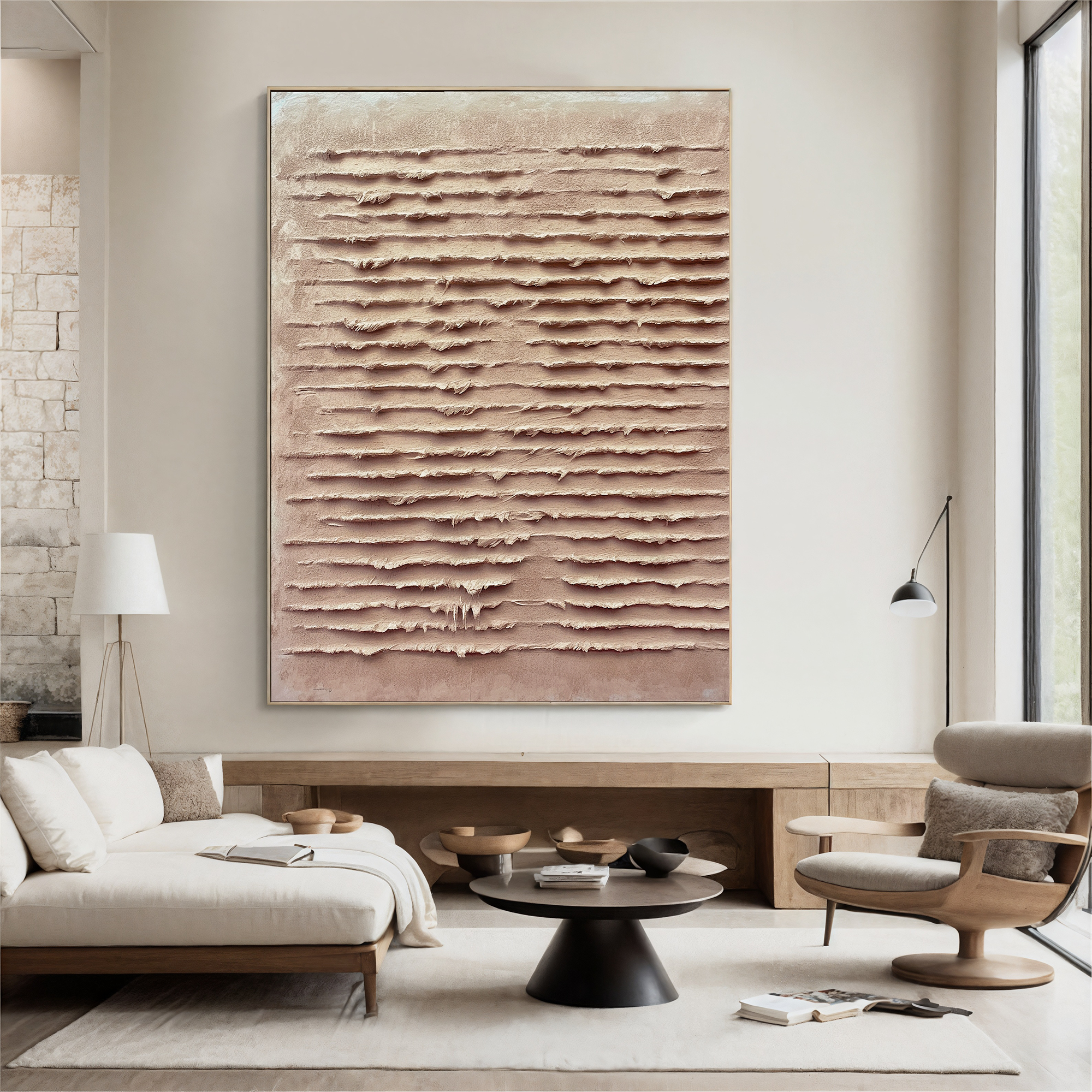 Textured Striped Grace | Beige Blush