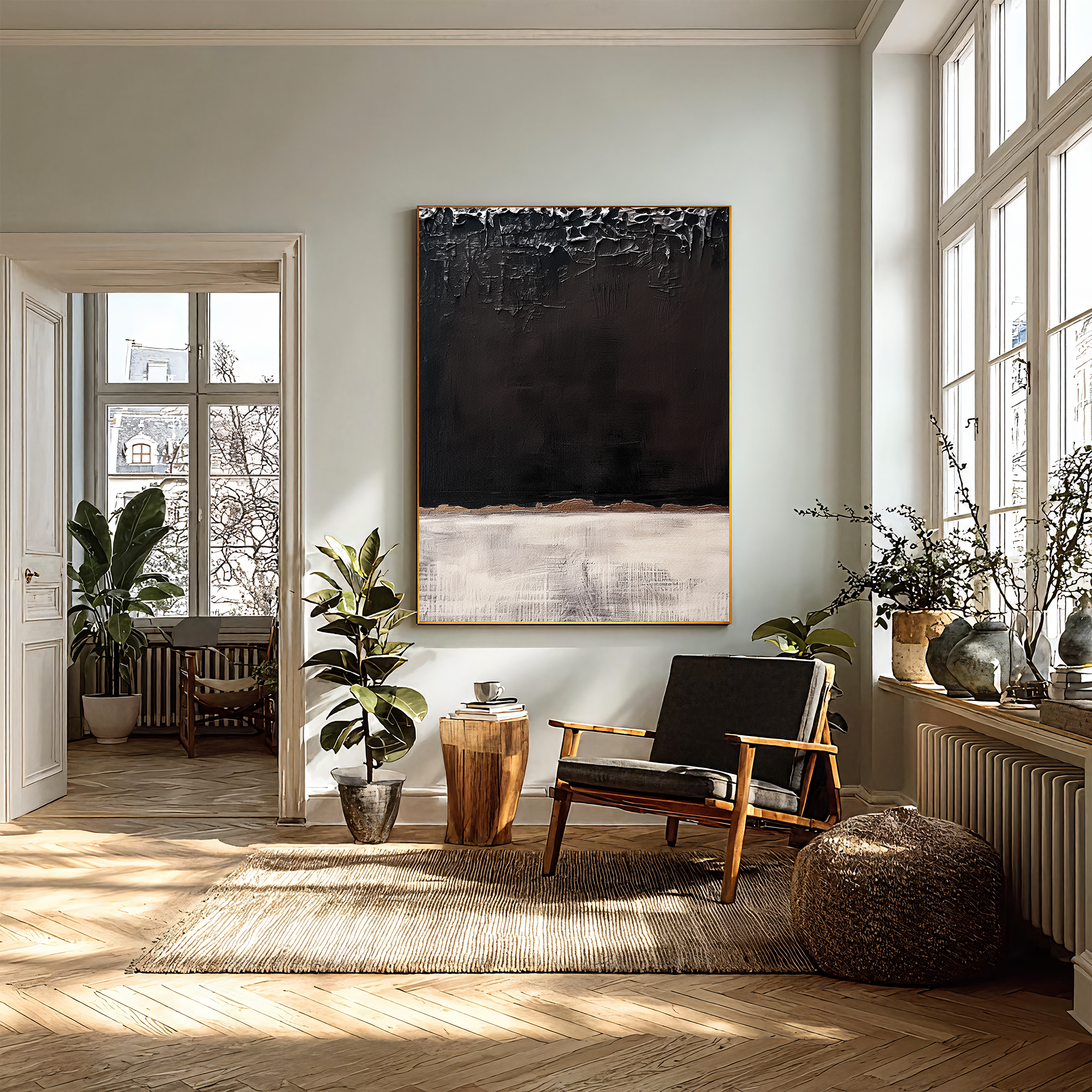 Textured Contrast Elegance | Black White