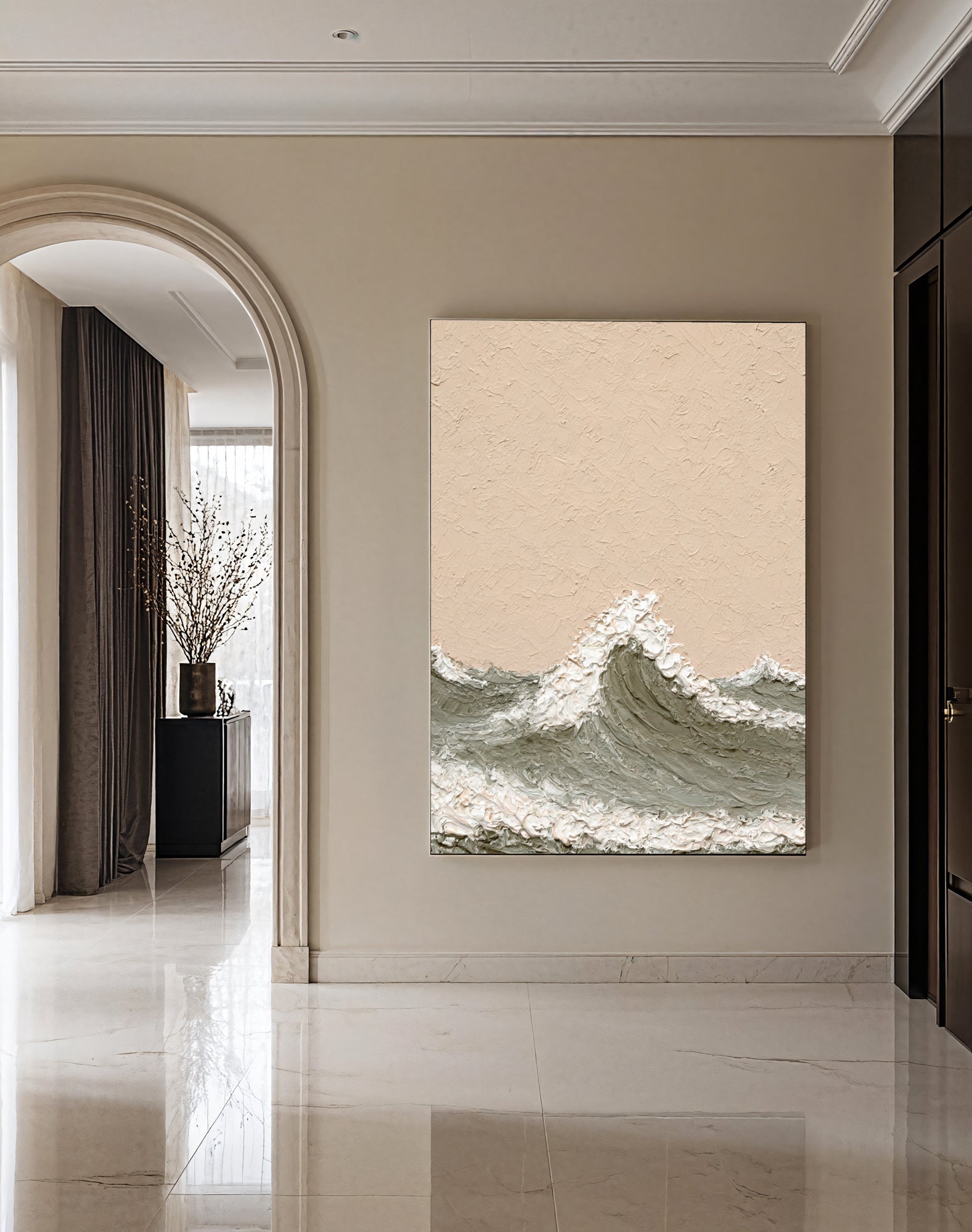Textured Beige Swells | Ocean Crests
