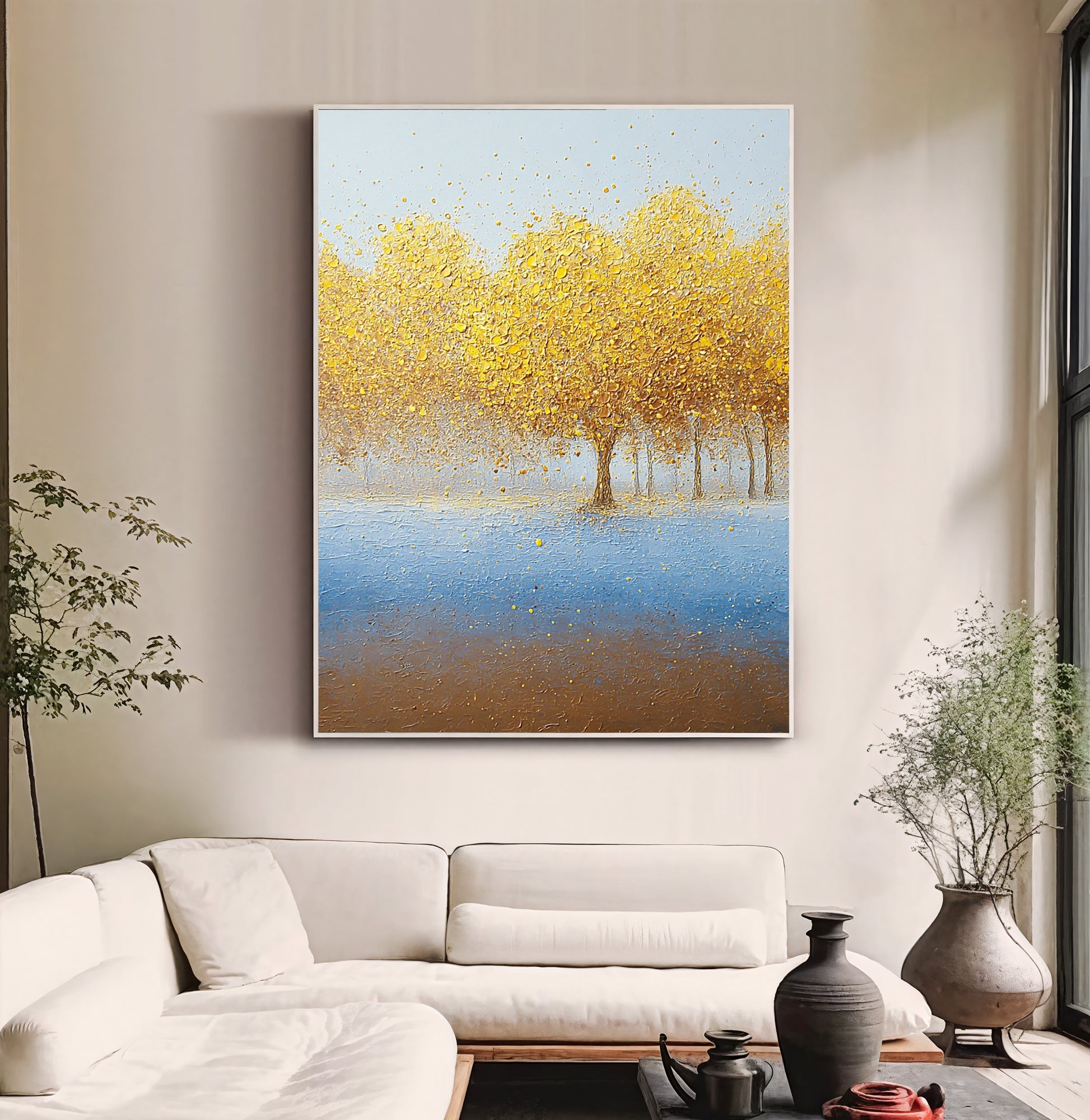 Textured Gilded Grove | Azure Haze