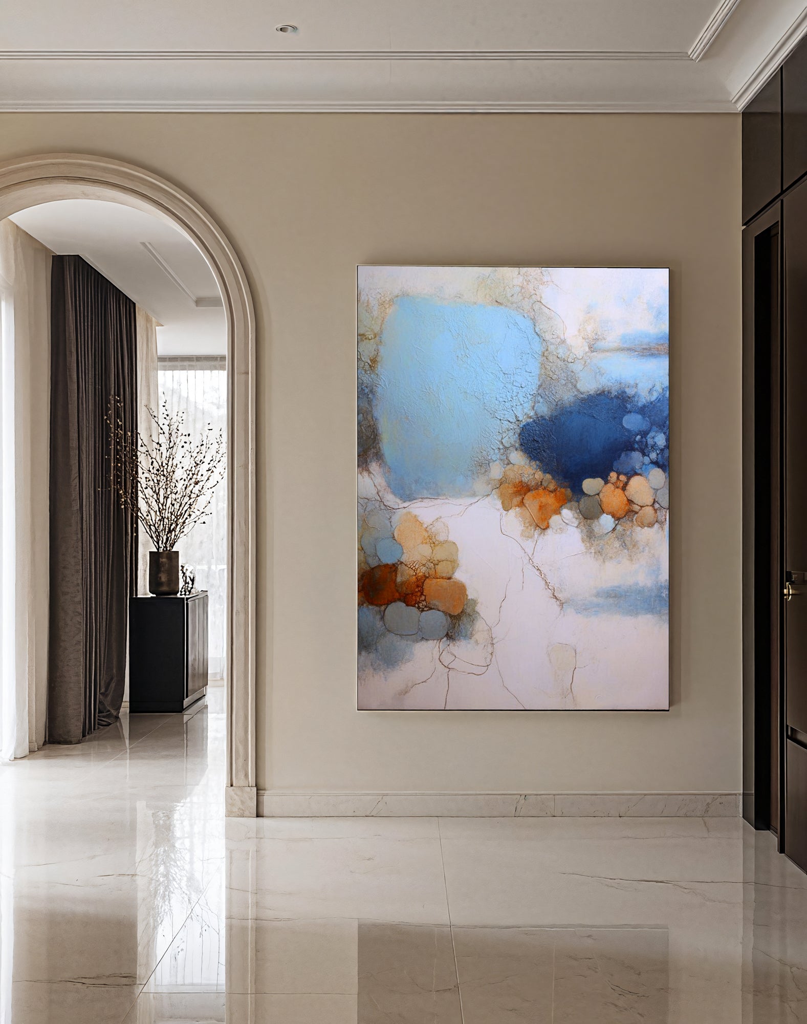 Textured Azure Patina | Amber Vein