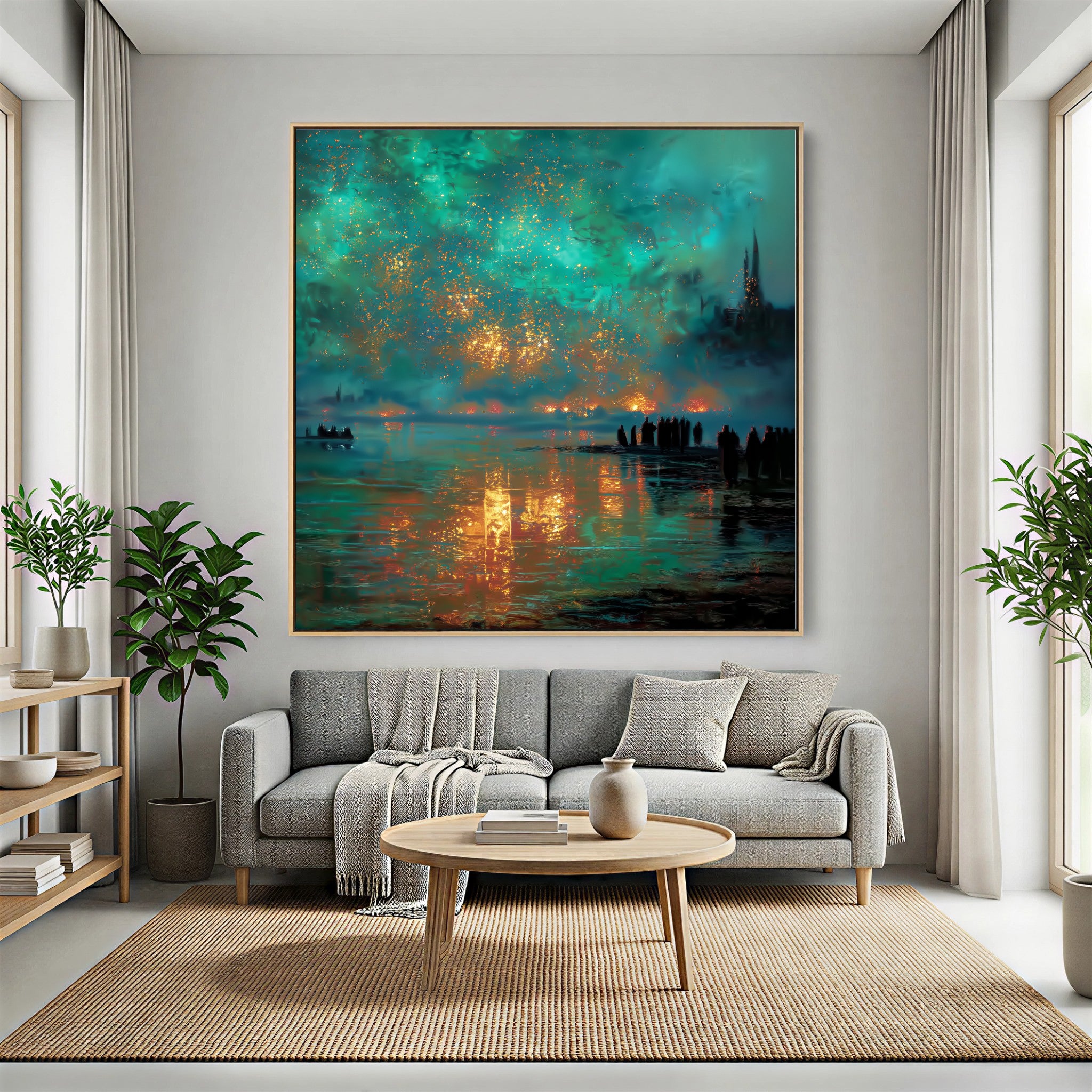 Celestial Harbor Glow | Aqua Dusk