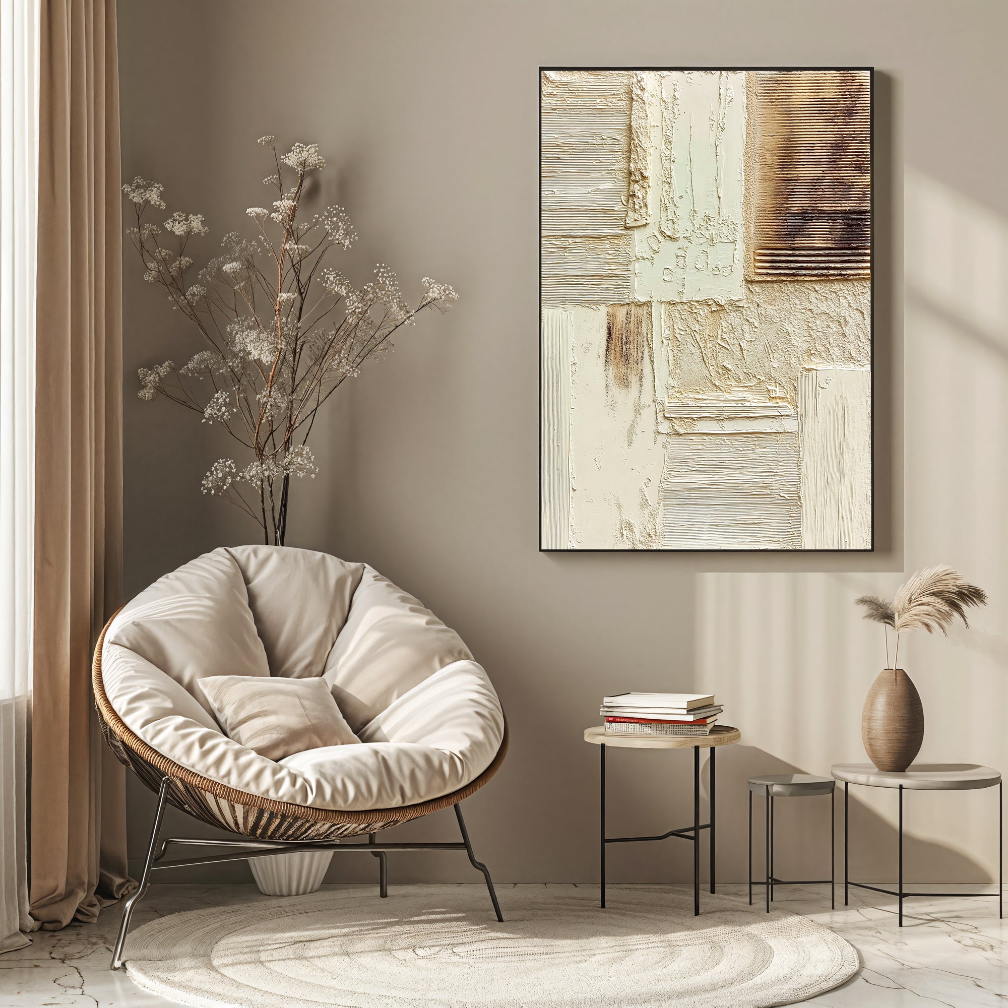 Textured Luxe Opulence | Beige Gold