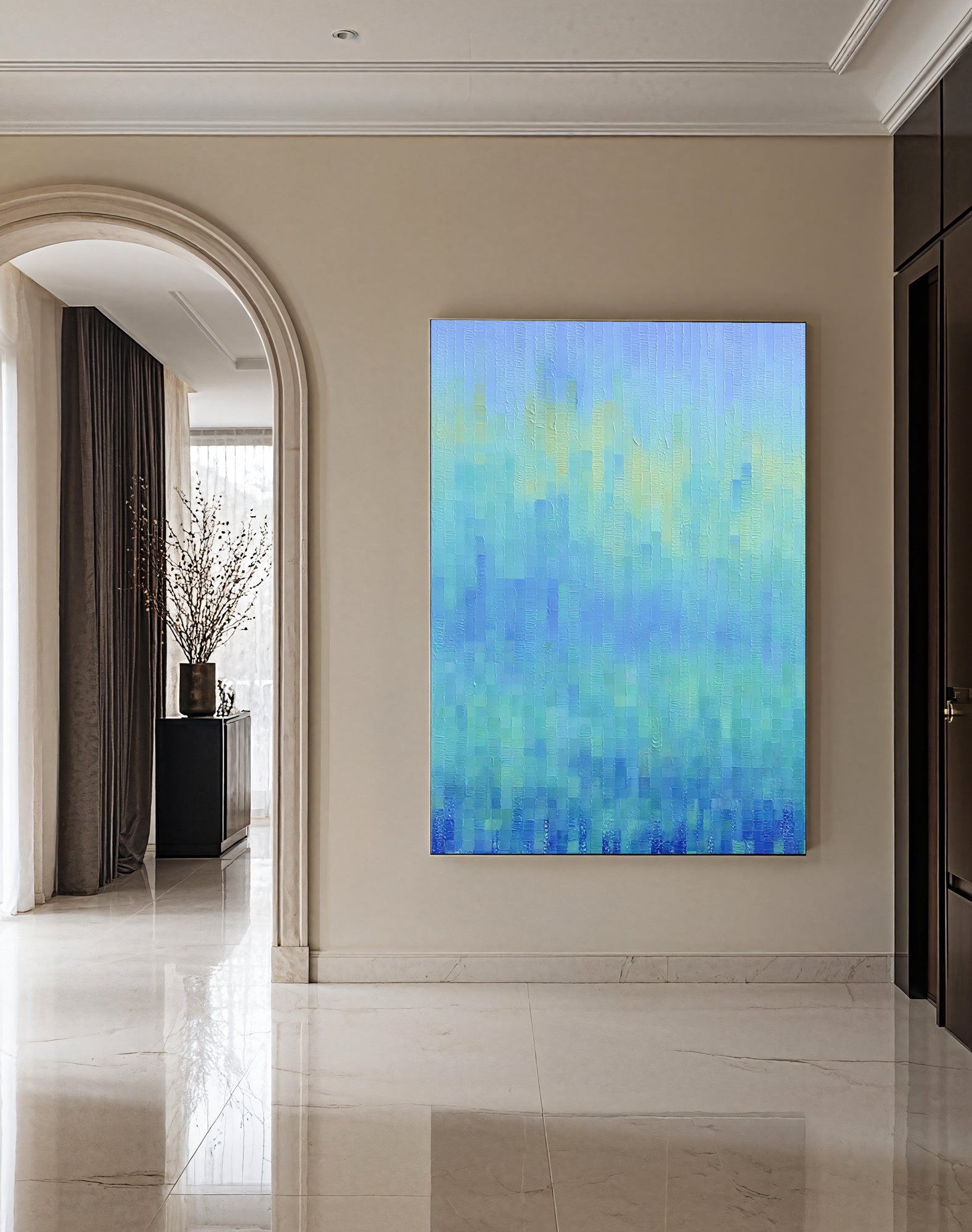 Textured Azure Mosaic | Teal Glow