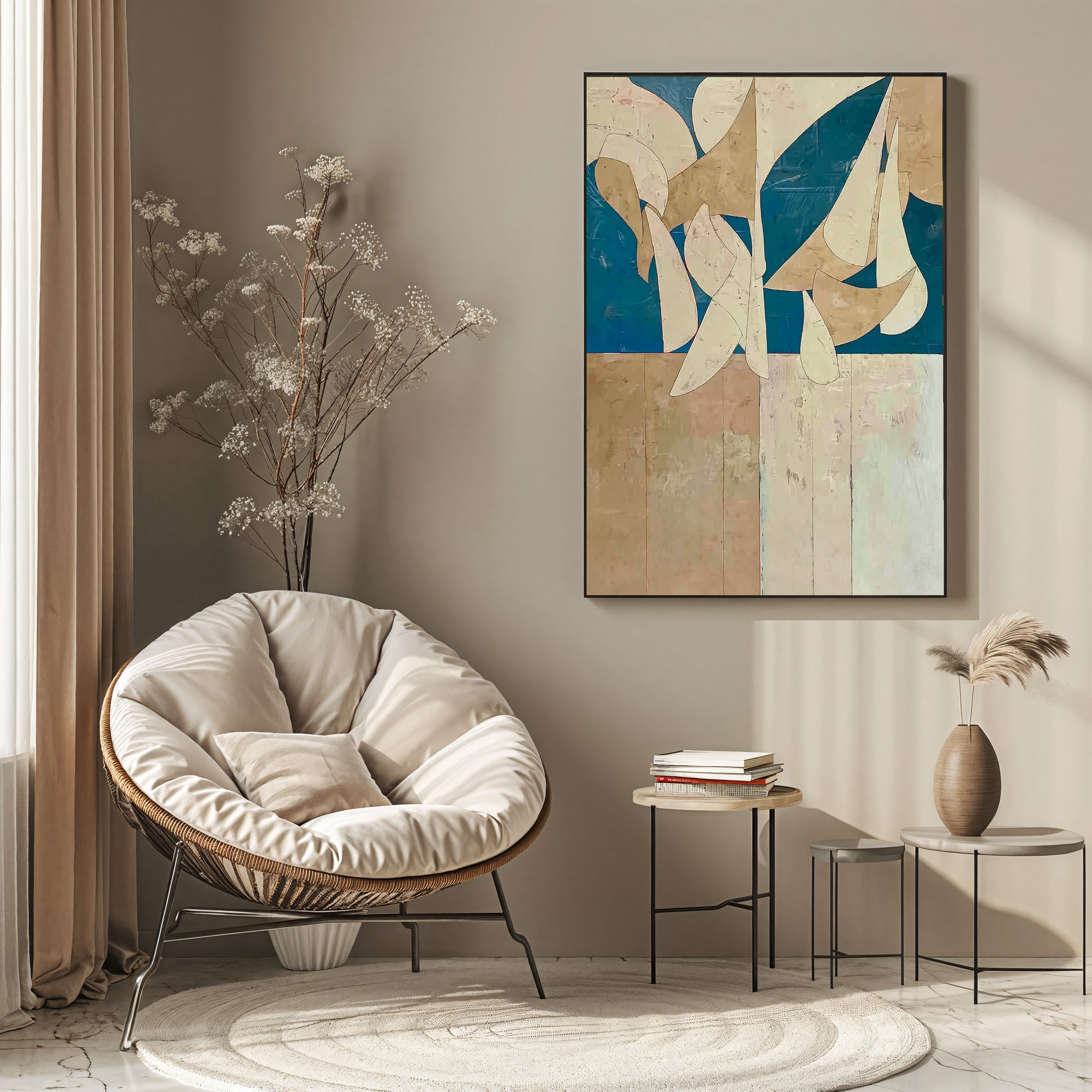 Textured Geometric Elegance | Navy Hues