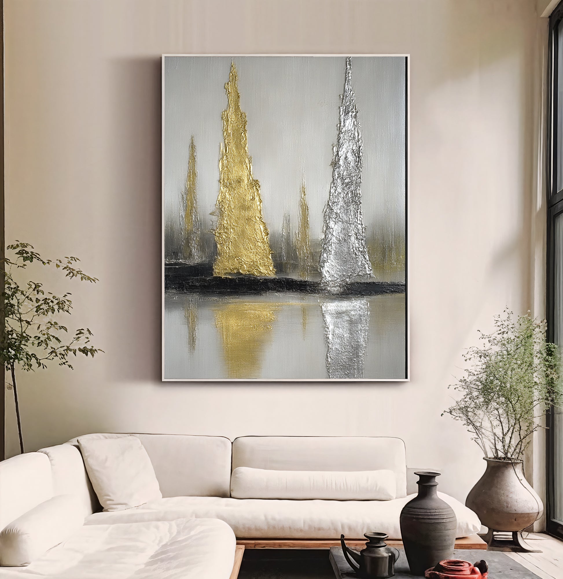 Textured Gilded Spires | Silver Sheen