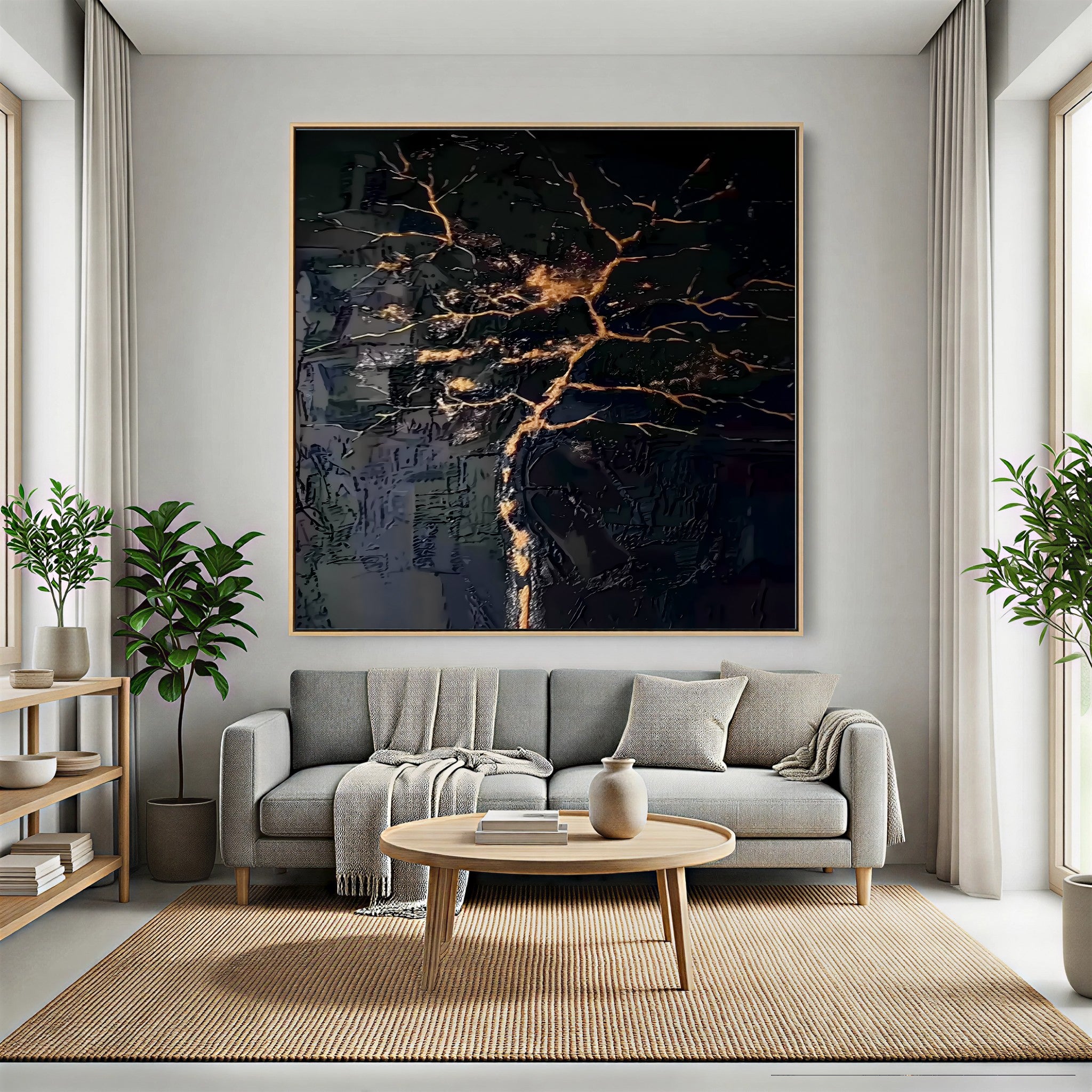 Gilded Fracture Elegance | Ebony Vein