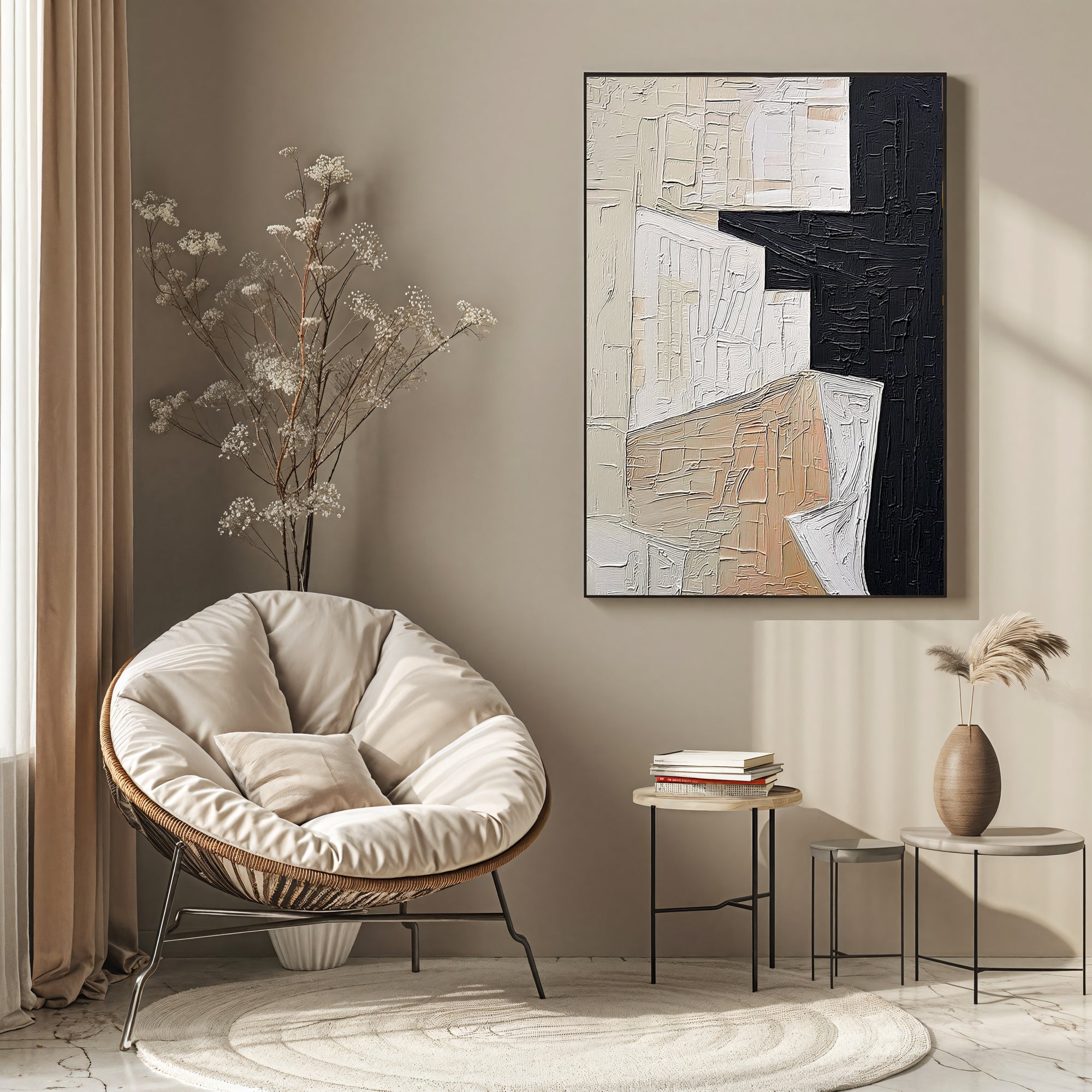 Textured Geometric Depth | Neutral Contrast