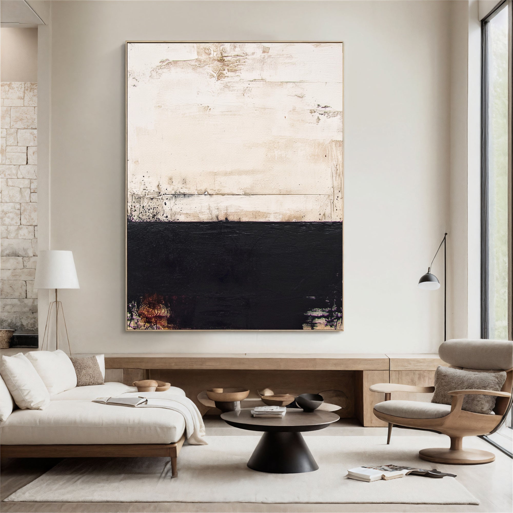 Textured Beige Contrast | Ebony Hues