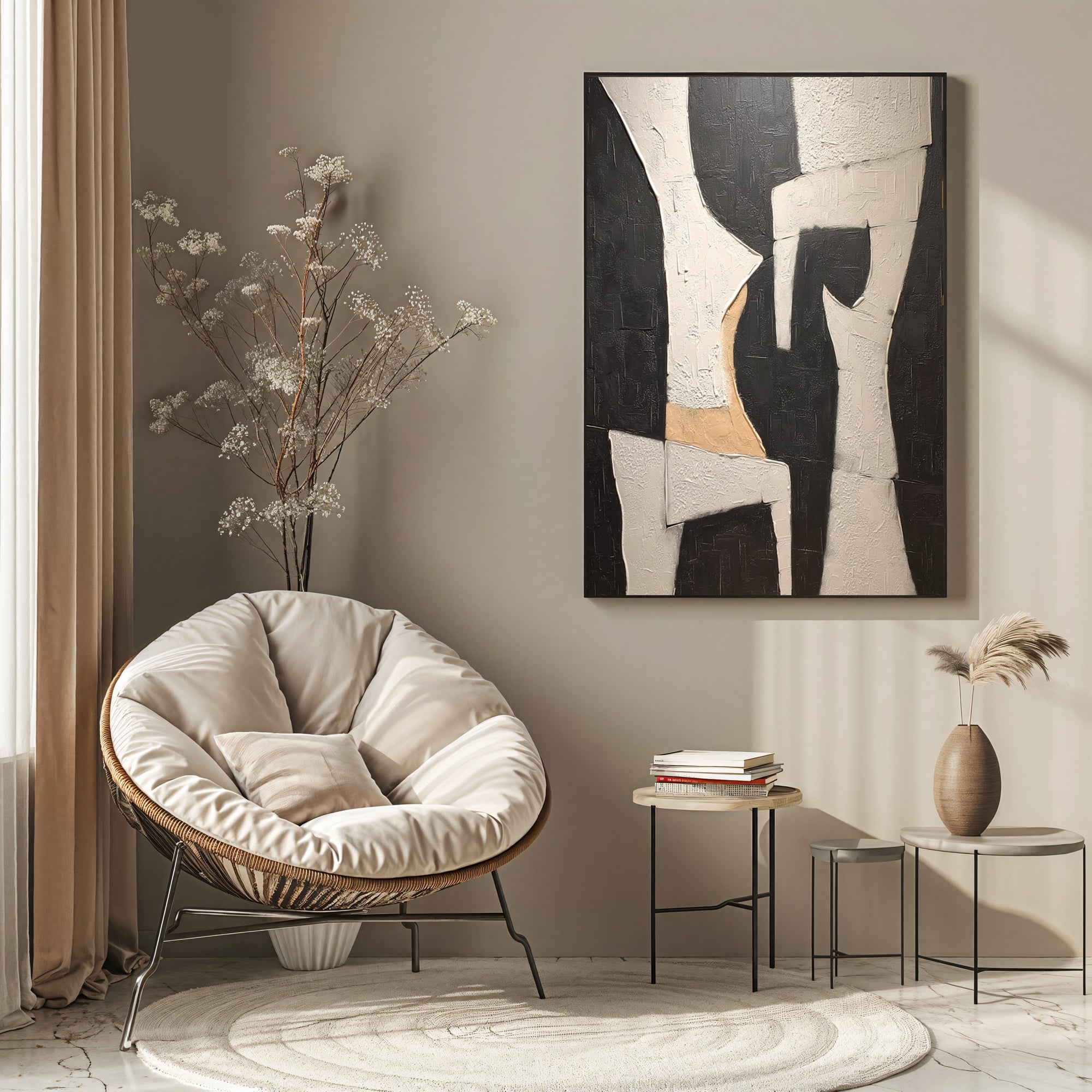 Impasto Ebony Configurations | Ivory Inflections