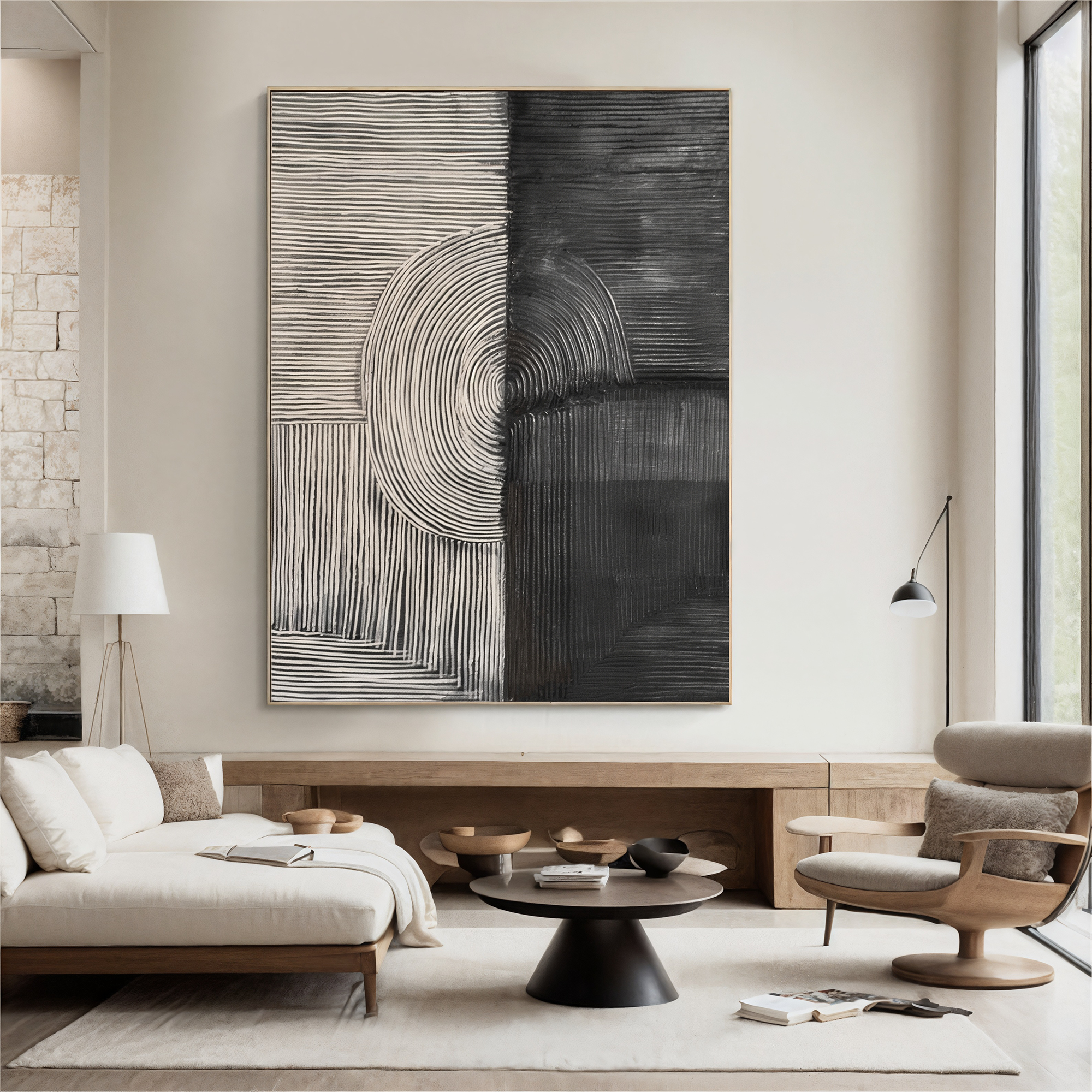 Textured Geometric Rhythm | Grey Black