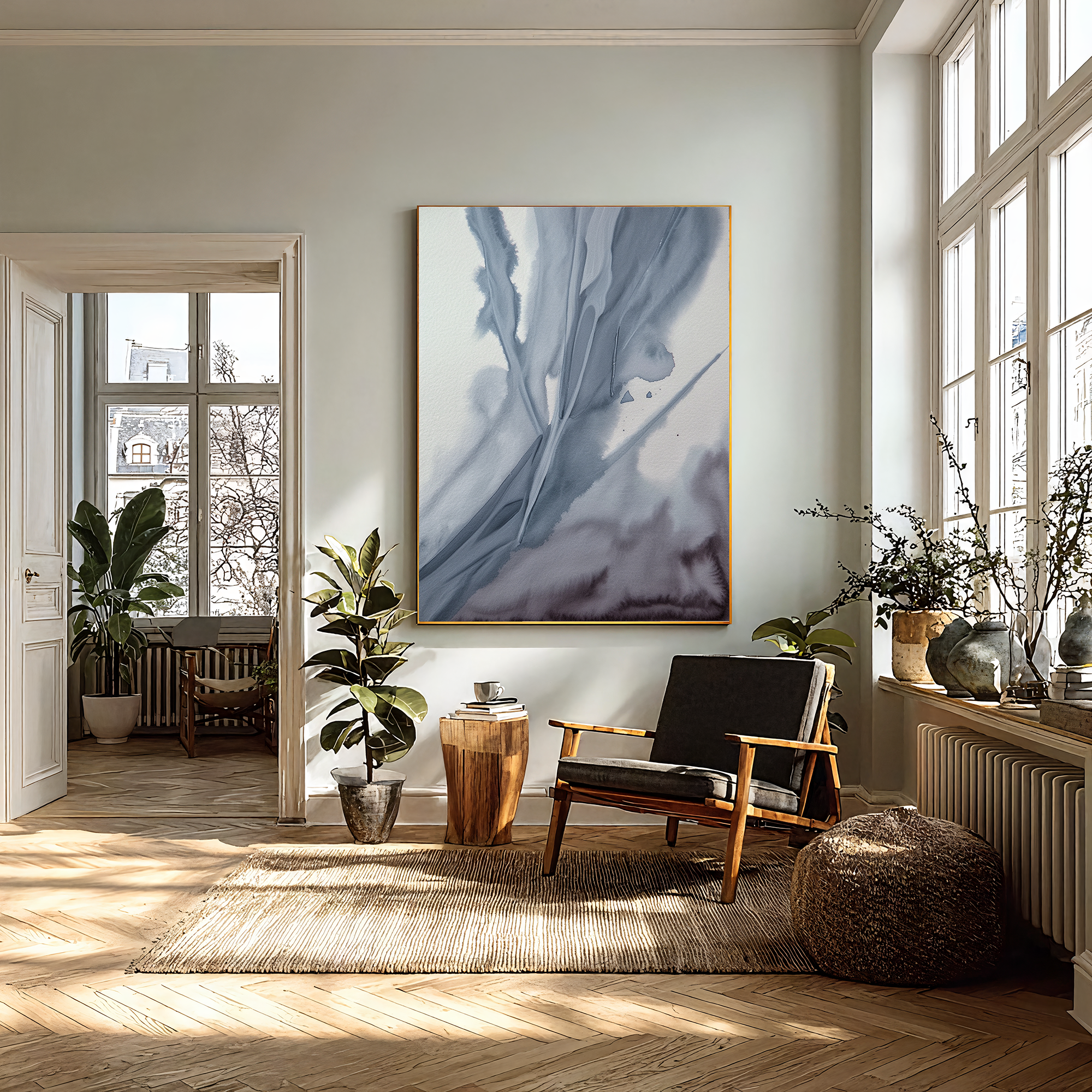 Textured Ink Tranquility | Grey Blue