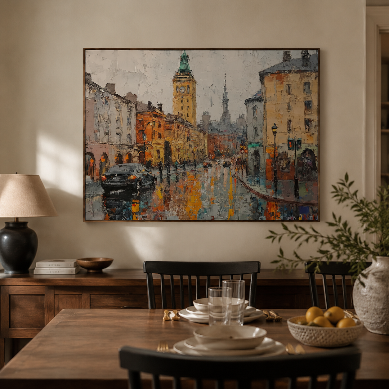 Impressionist Art | Wet Street Glow