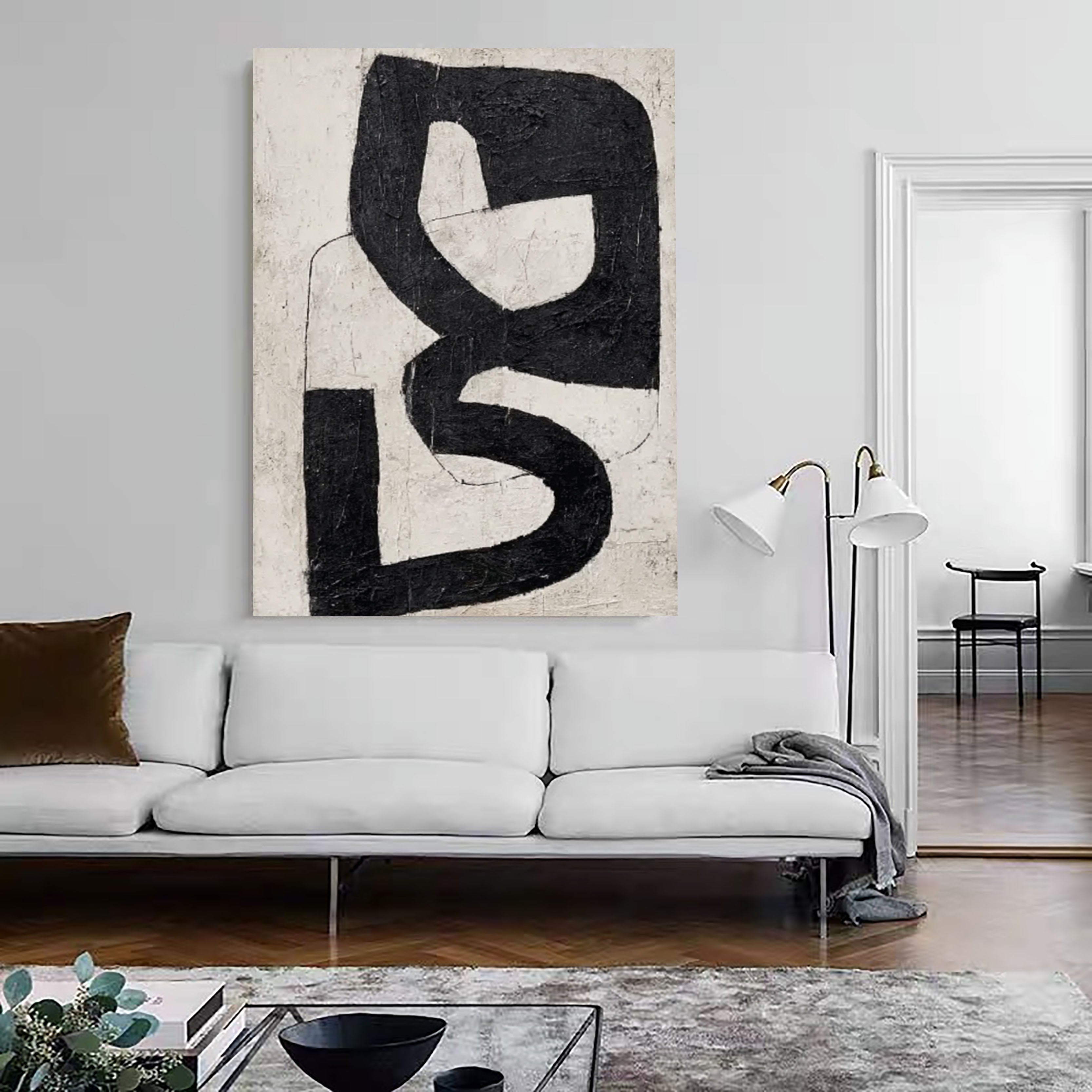Textured Abstract Contrast | Black Form