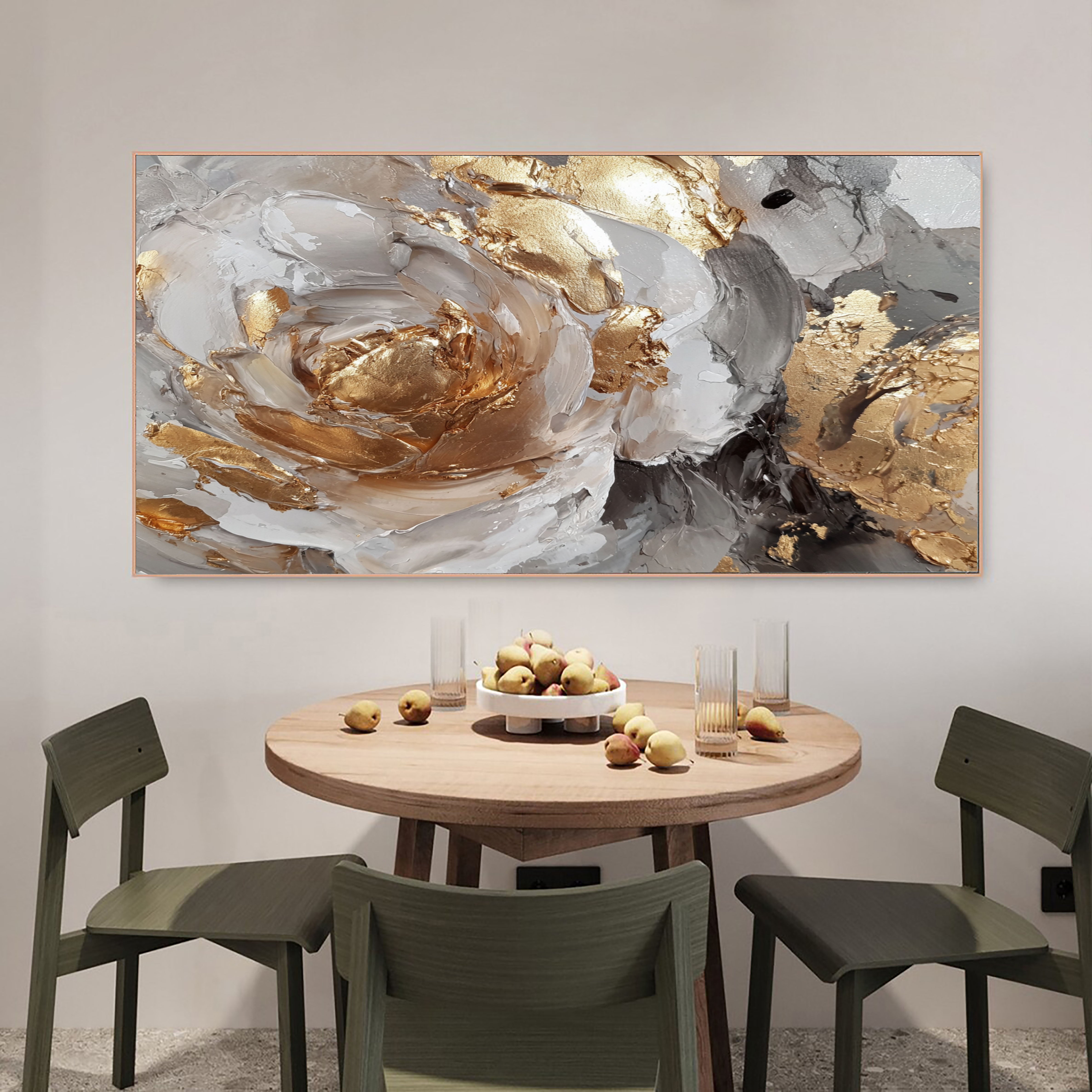 Textured Gilded Blossom | Gray Petals