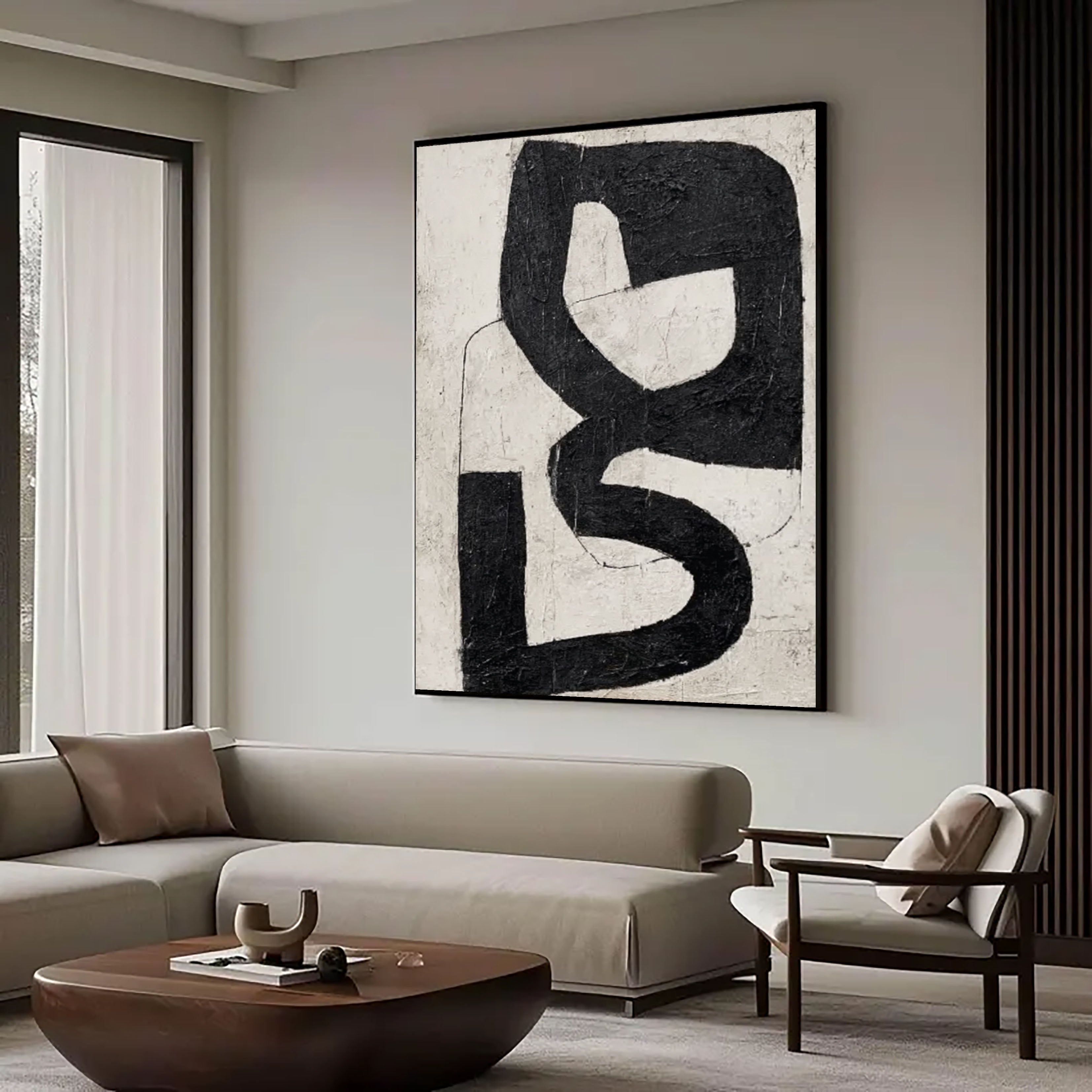 Textured Abstract Contrast | Black Form