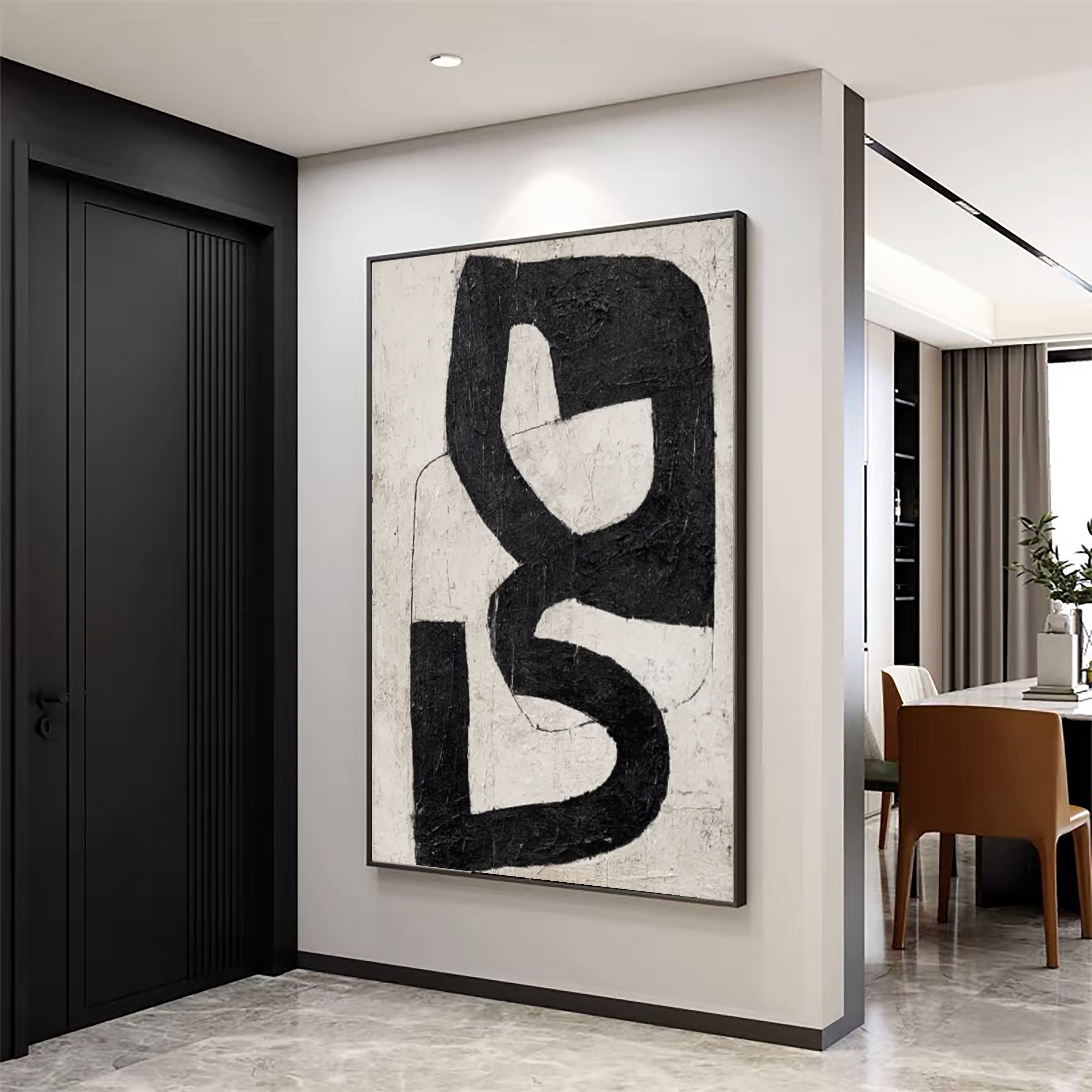 Textured Abstract Contrast | Black Form