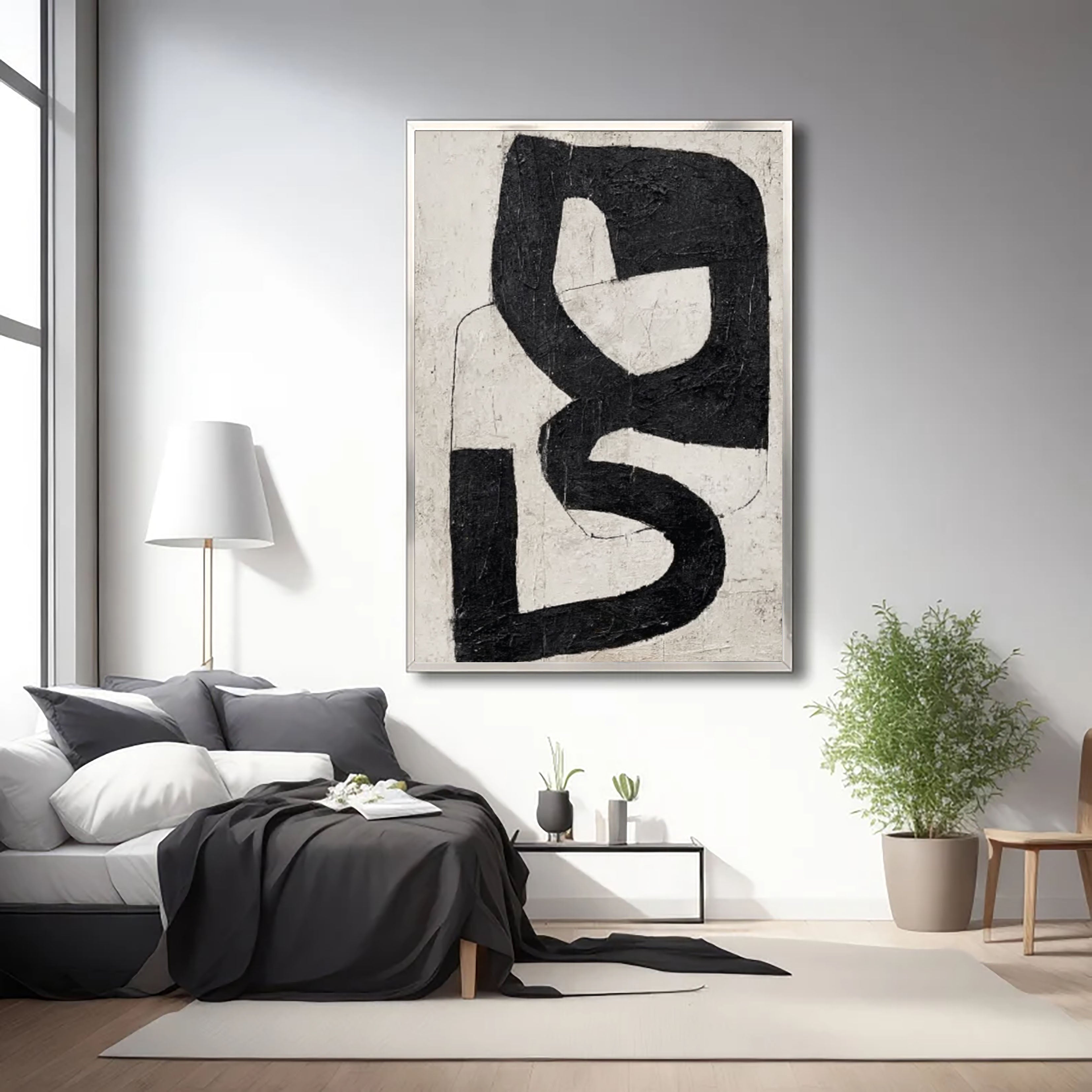Textured Abstract Contrast | Black Form