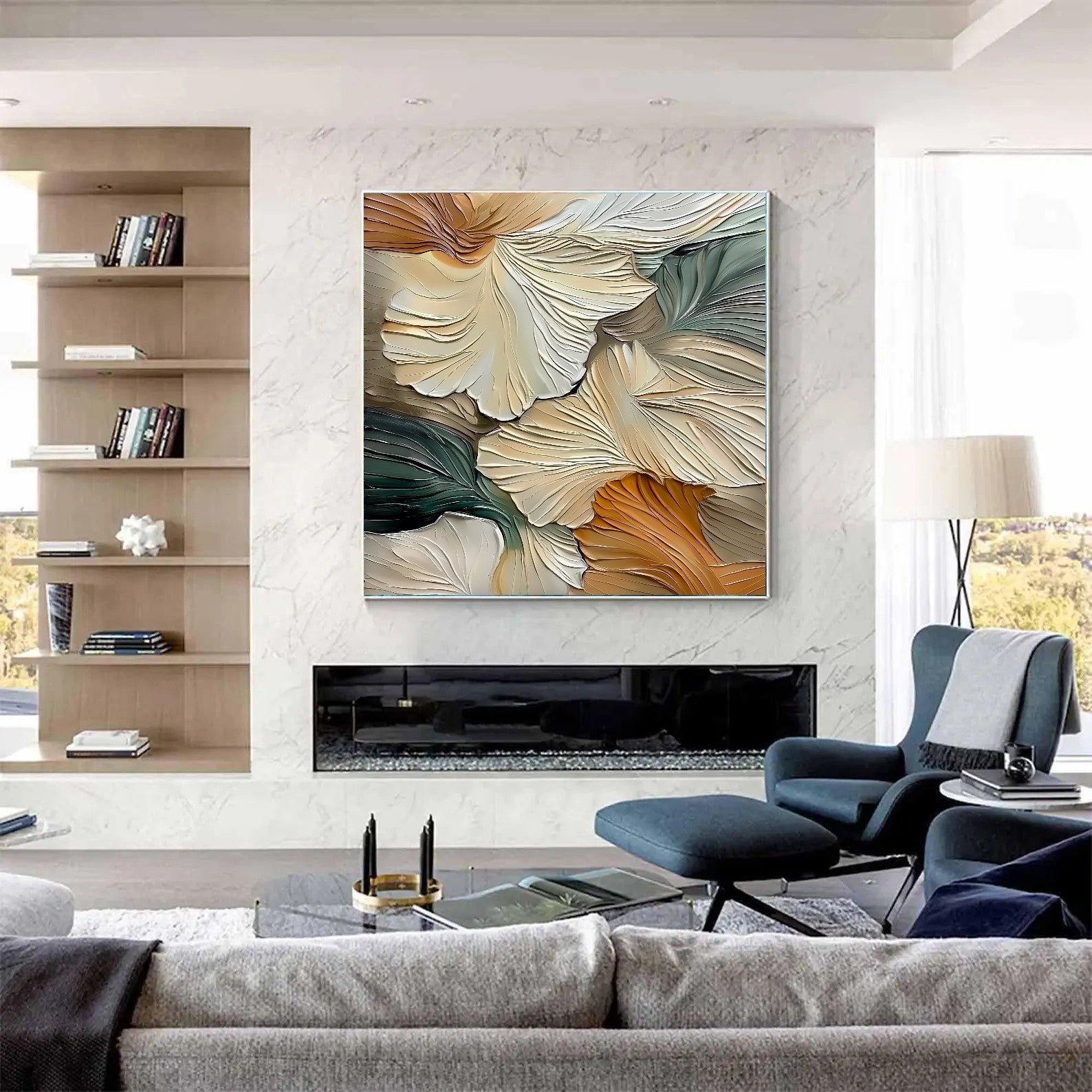 Textured Ginkgo Grace | Earthy Hues