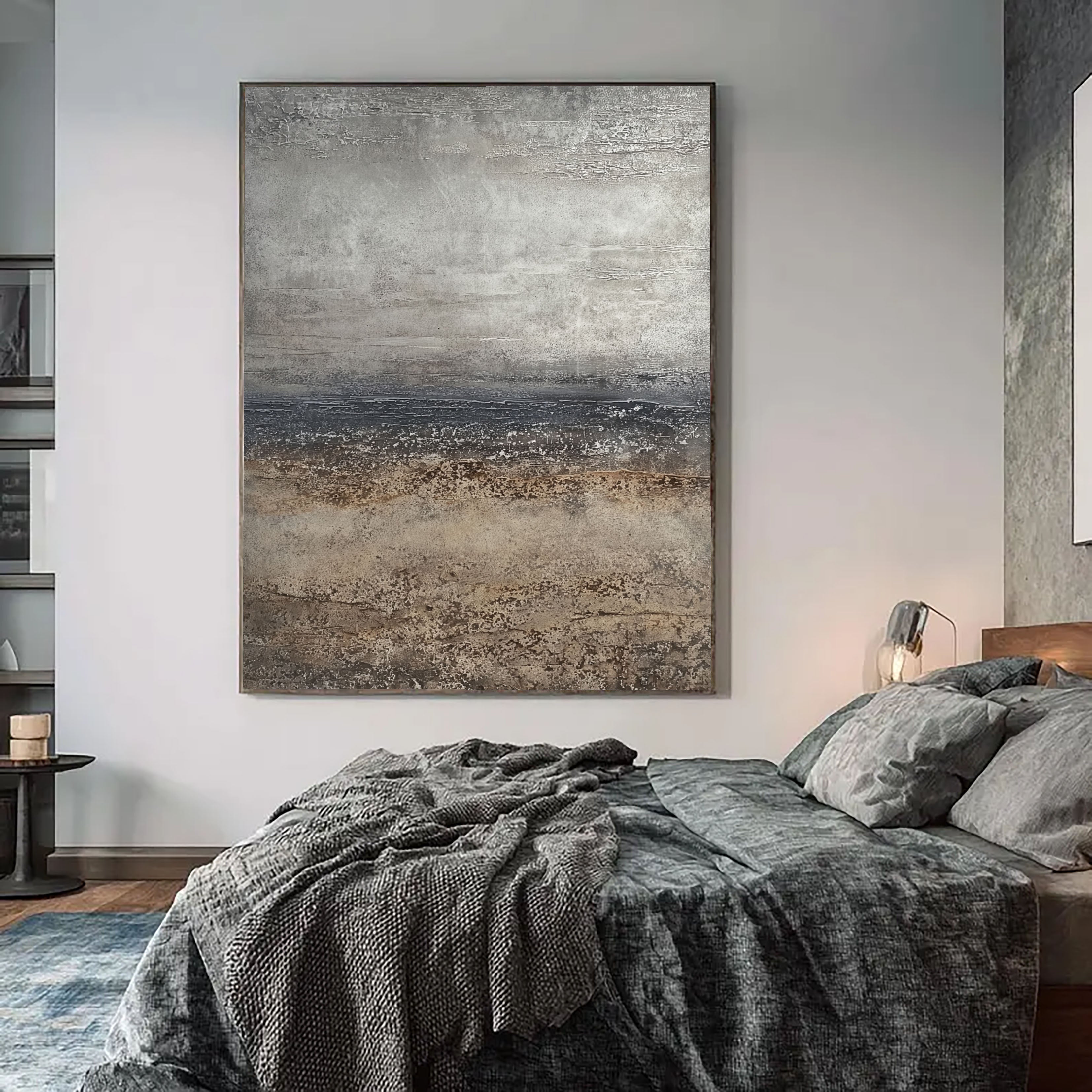 Textured Silver Horizon | Coastal Mist