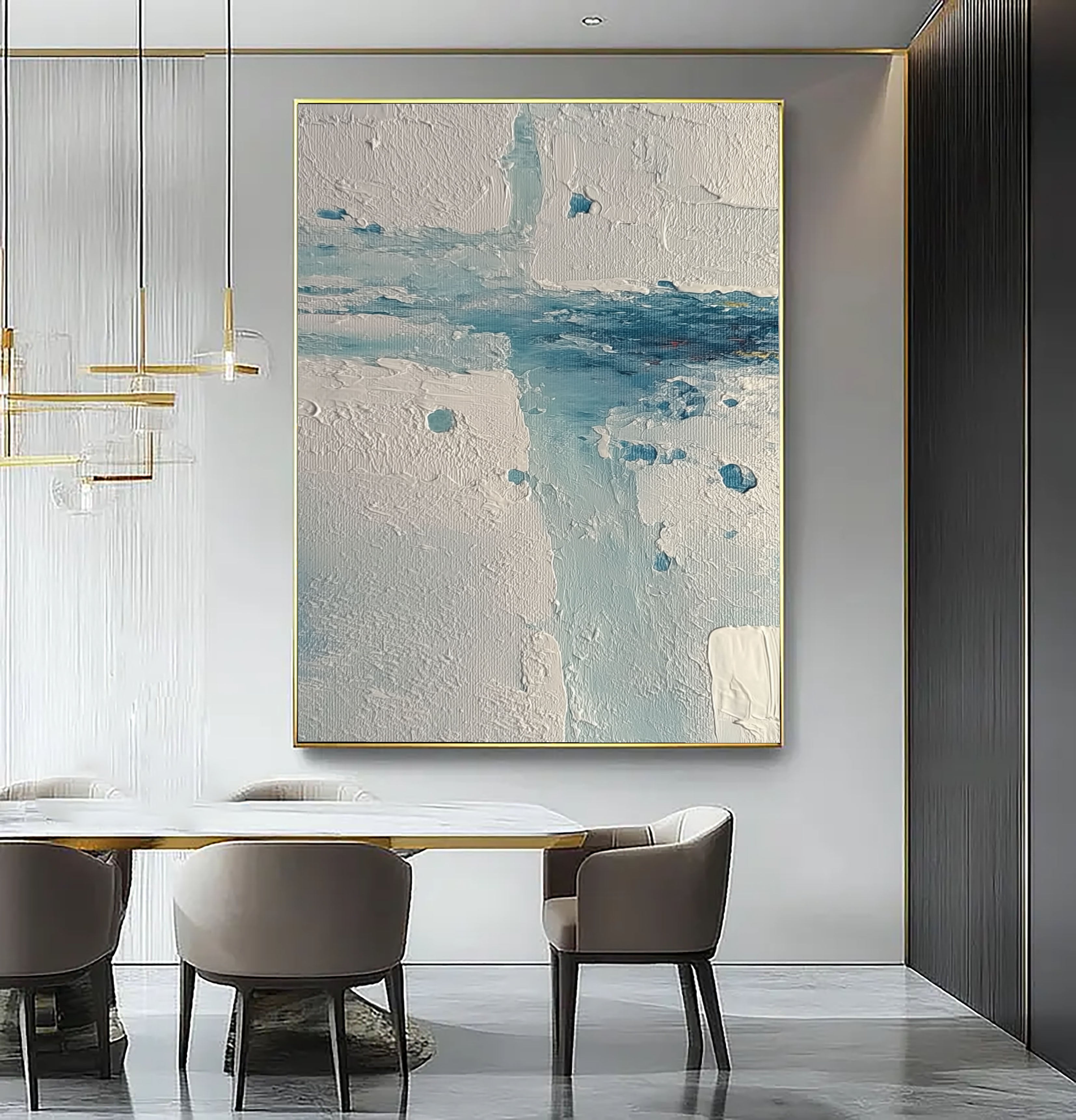 Textured Coastal Impasto | Blue White
