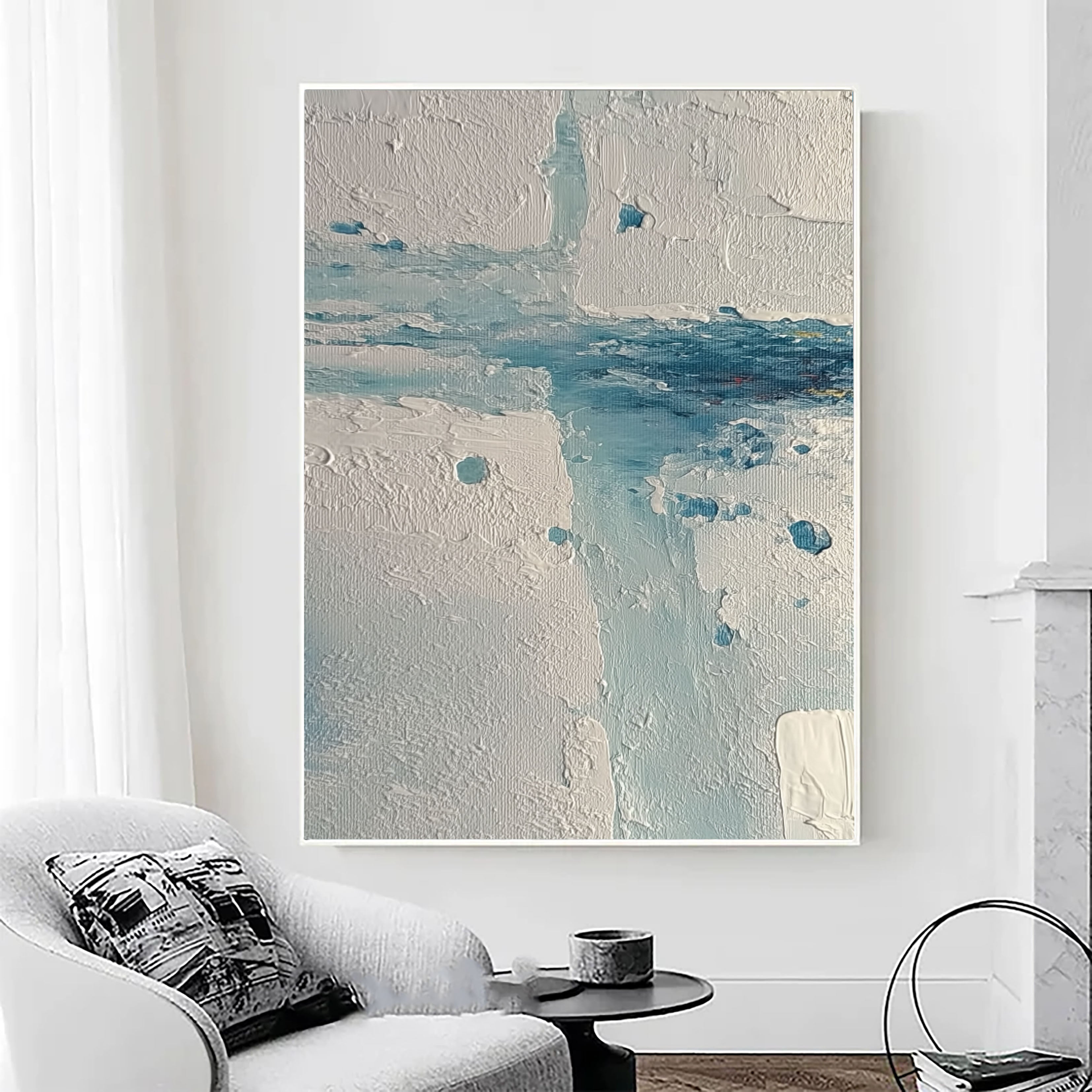 Textured Coastal Impasto | Blue White